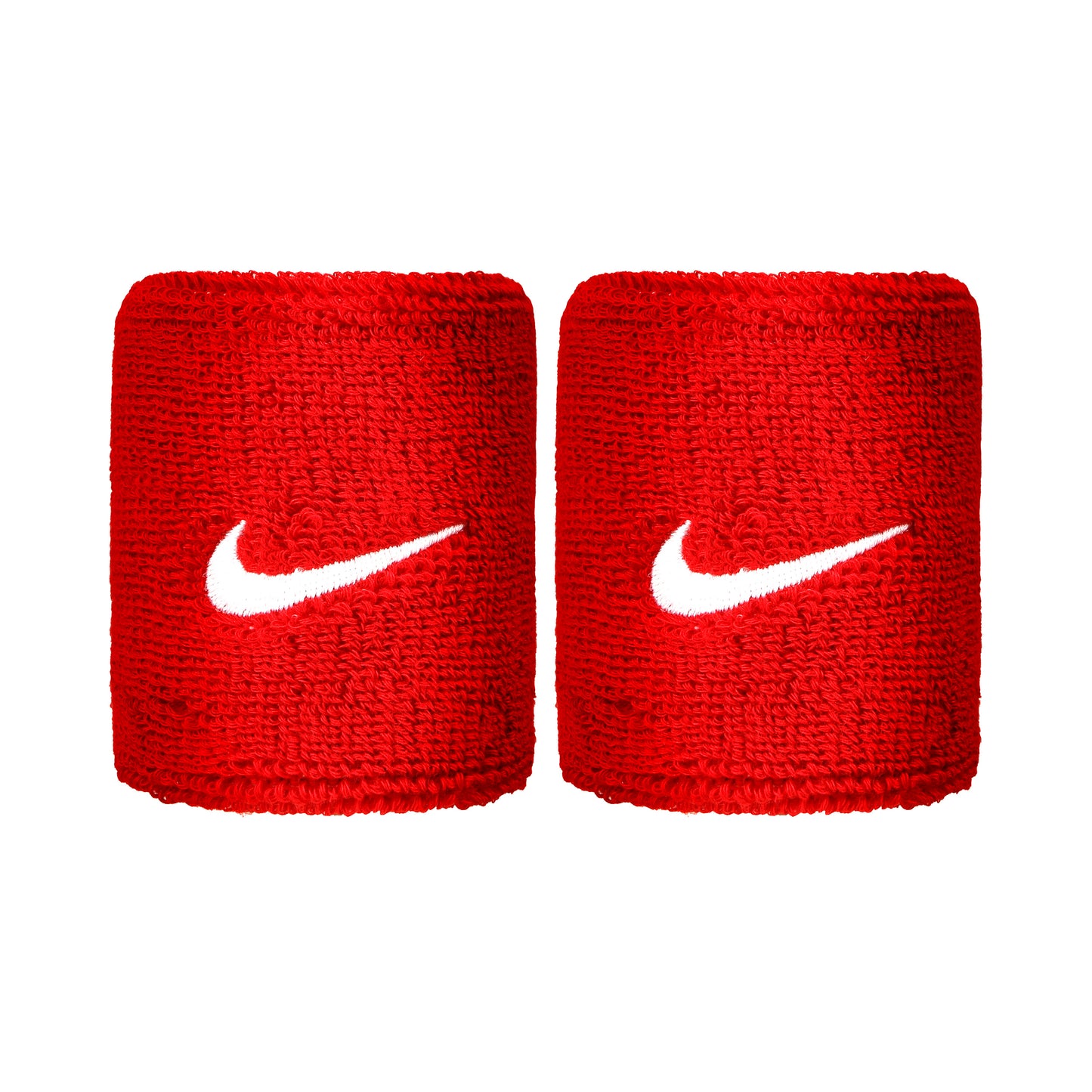 Nike Swoosh Polsino anti sudore Confezione da 2 corto - rosso, bianco Nike Swoosh Polsino anti sudore Confezione da 2 corto - rosso, bianco