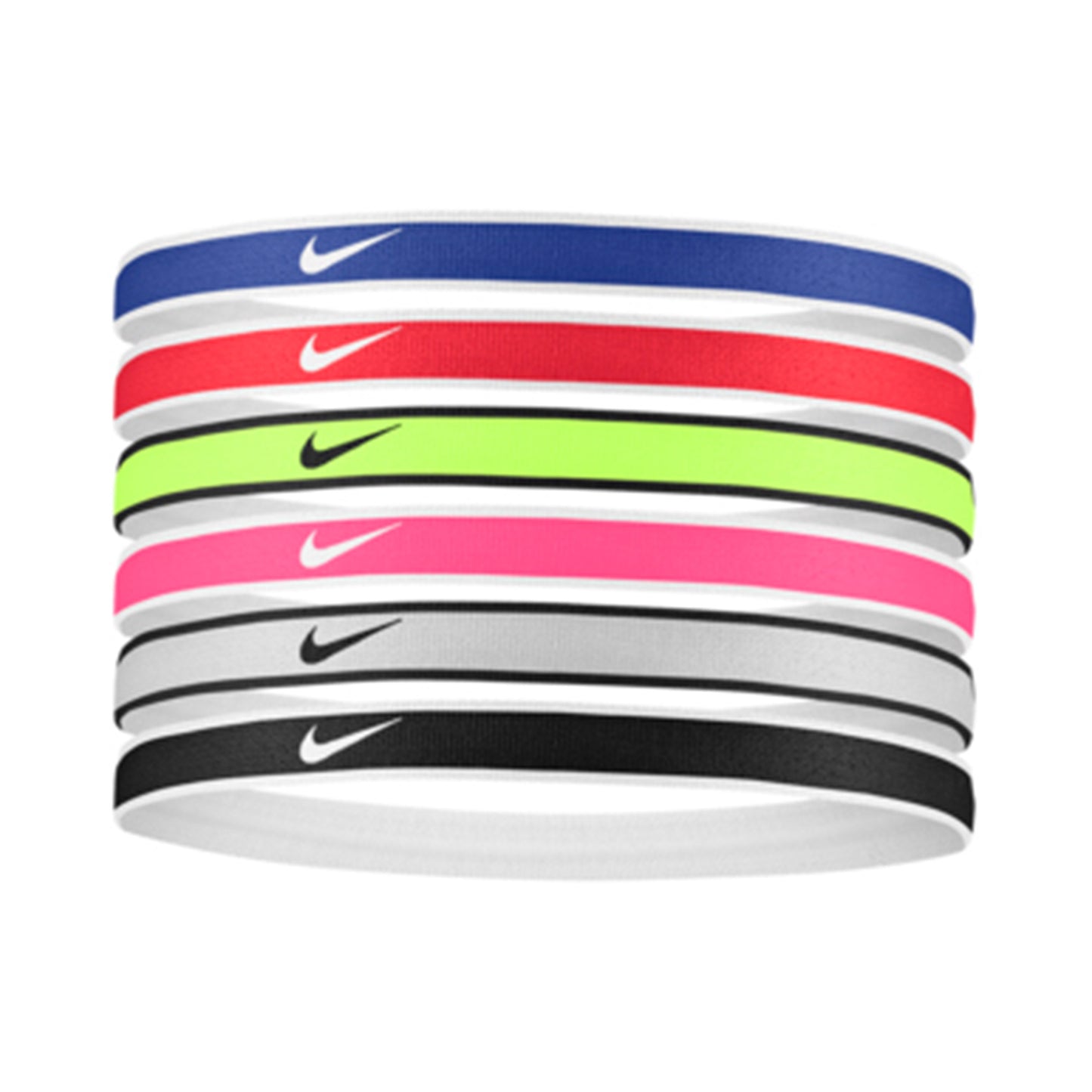 Nike Swoosh Sport Tipped Fascia Per Capelli Confezione Da 6-Rosso,Blu Nike Swoosh Sport Tipped Fascia Per Capelli Confezione Da 6-Rosso,Blu