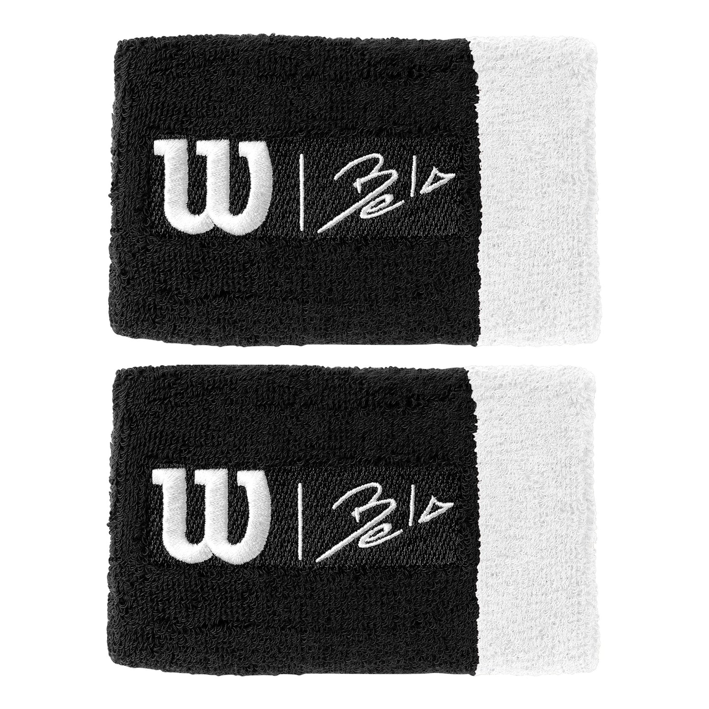 Wilson Bela II Polsino anti sudore lungo - nero, bianco Wilson Bela II Polsino anti sudore lungo - nero, bianco