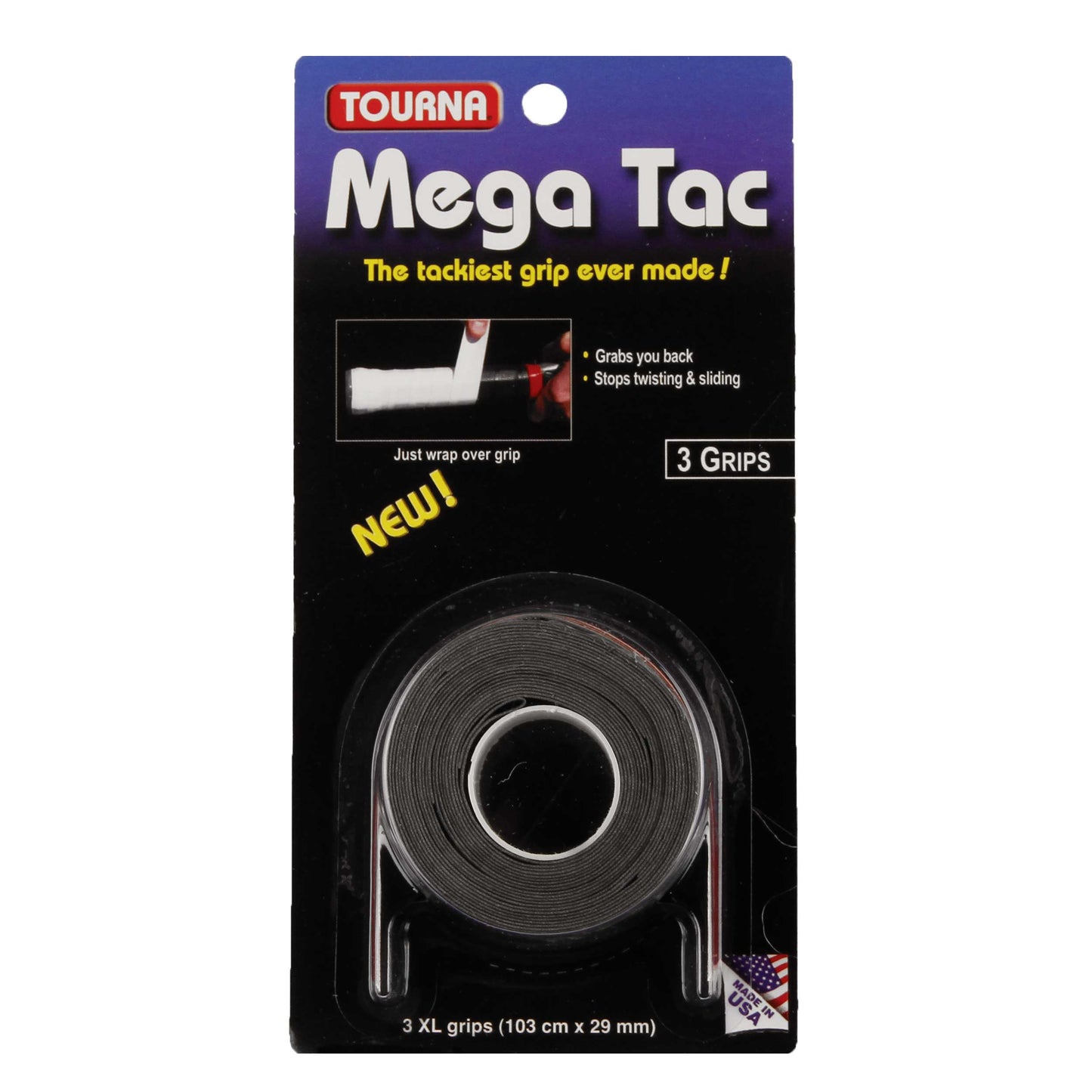 Tourna Mega Tac Confezione Da 3-Nero Tourna Mega Tac Confezione Da 3-Nero