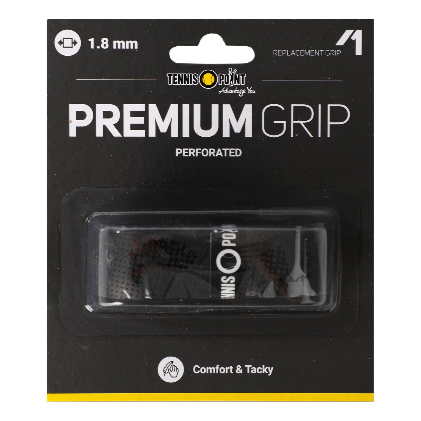 Tennis-Point Premium Grip Perforated Confezione Da 1-Nero Tennis-Point Premium Grip Perforated Confezione Da 1-Nero