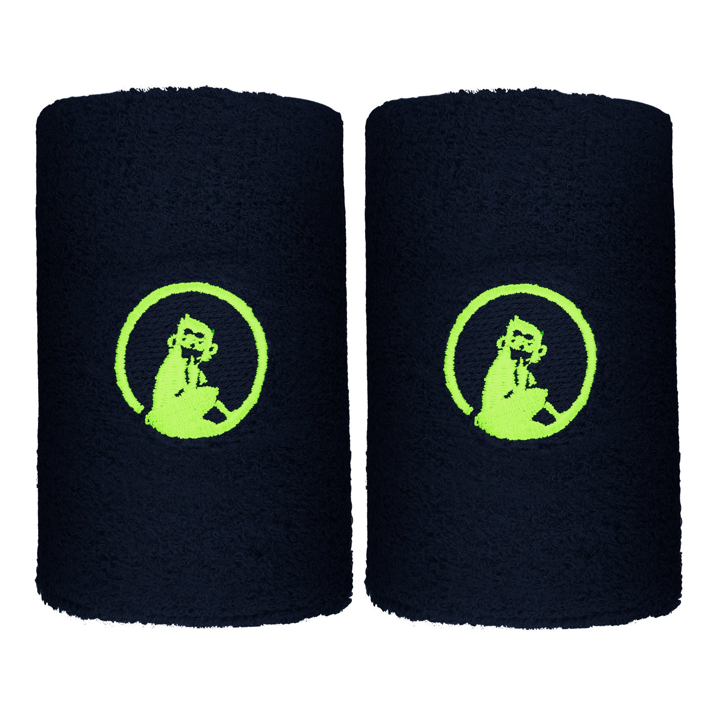 Quiet Please Polsino anti sudore Confezione da 2 lungo - blu scuro, verde neon Quiet Please Polsino anti sudore Confezione da 2 lungo - blu scuro, verde neon