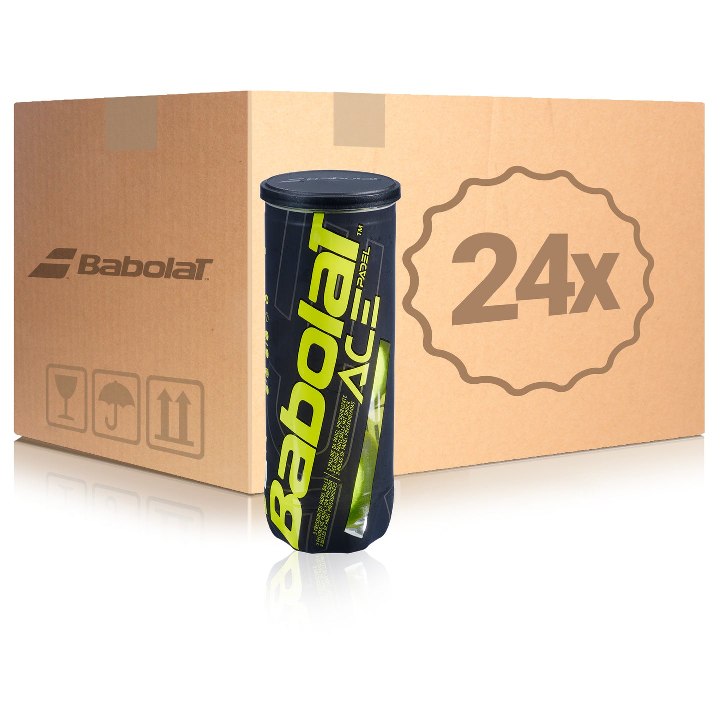 Babolat 24 tubi da 3 Ace Padel X3 Nel cartone Babolat 24 tubi da 3 Ace Padel X3 Nel cartone
