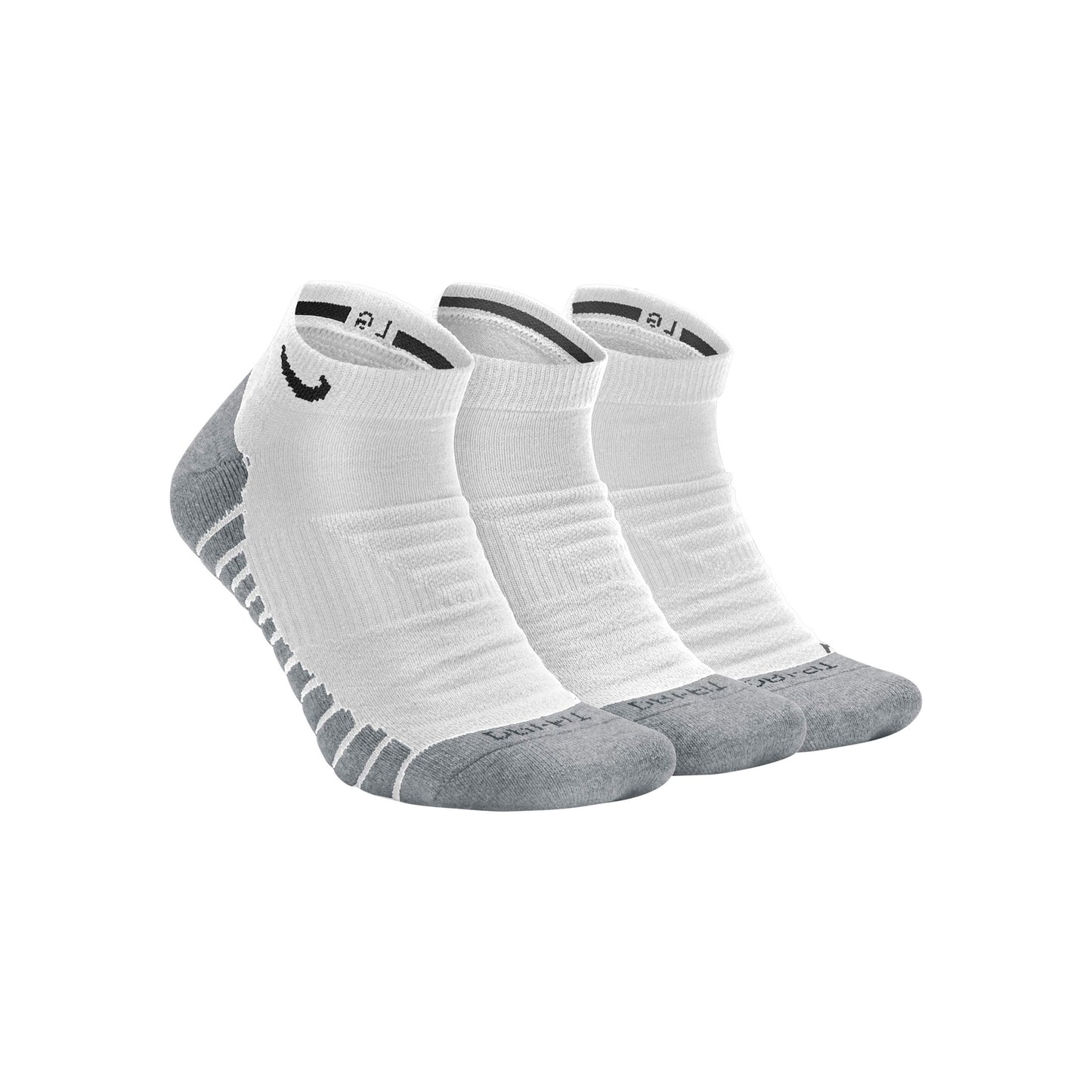 Nike Everyday Max Cushion No-Show Calzini da tennis Confezione da 3 Unisex - bianco, grigio