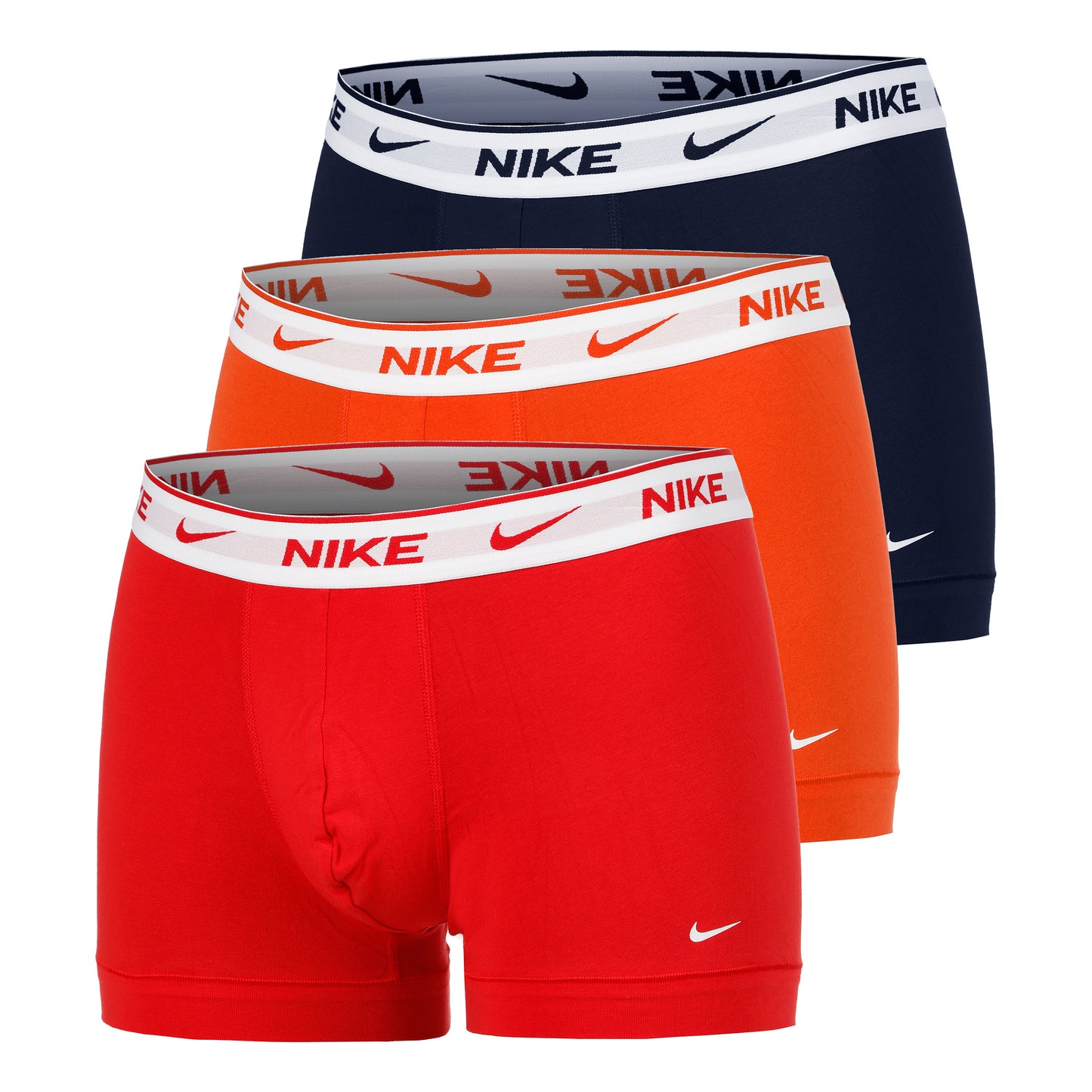 Nike Everyday Stretch Trunk Boxer Confezione da 3 Uomini - rosso, arancione