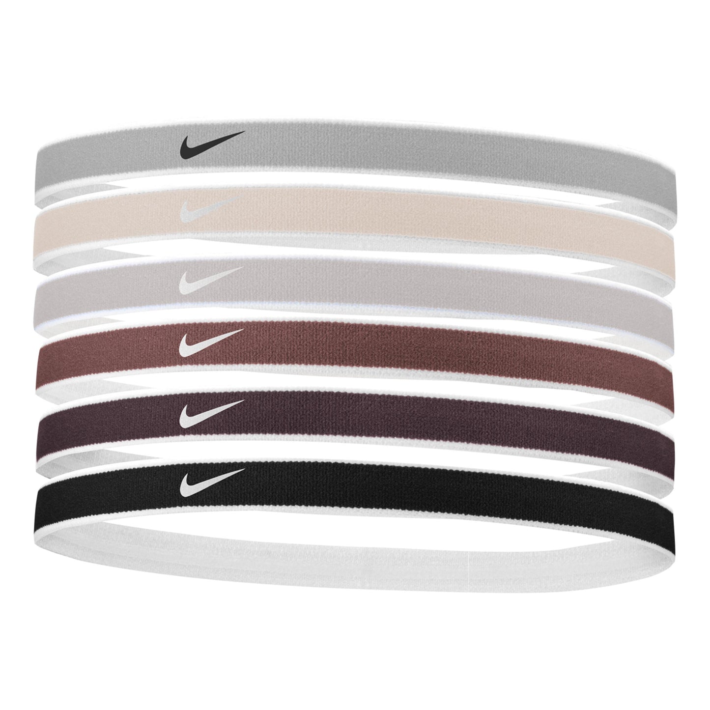 Nike Swoosh Sport Tipped Fascia per capelli Confezione da 6 Unisex - crema, nero