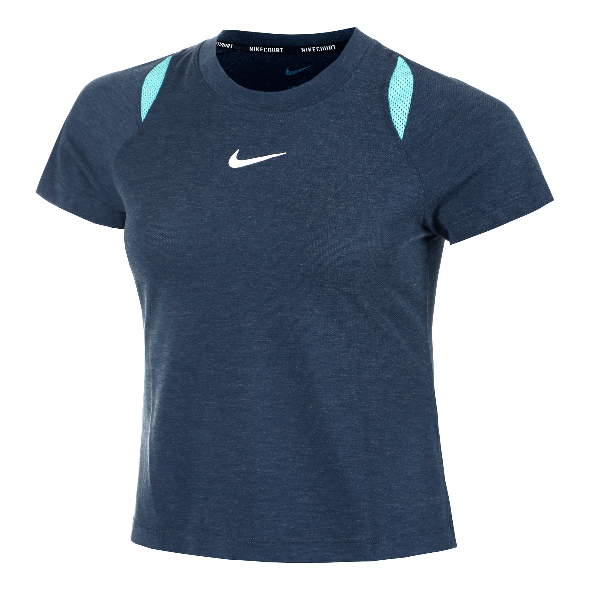 Nike Court Dri-Fit Advantage Maglietta Donna - blu scuro, turchese