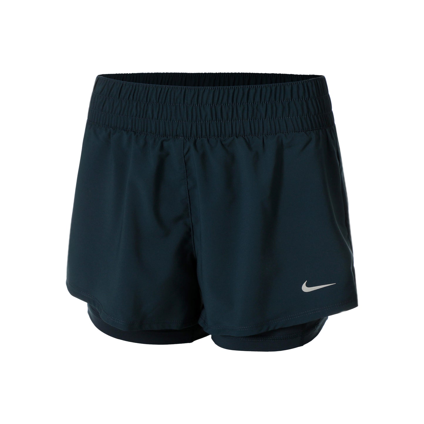 Nike Dri-Fit One Mid Rise 2in1 3in Pantaloncini Donna - blu scuro, color petrolio