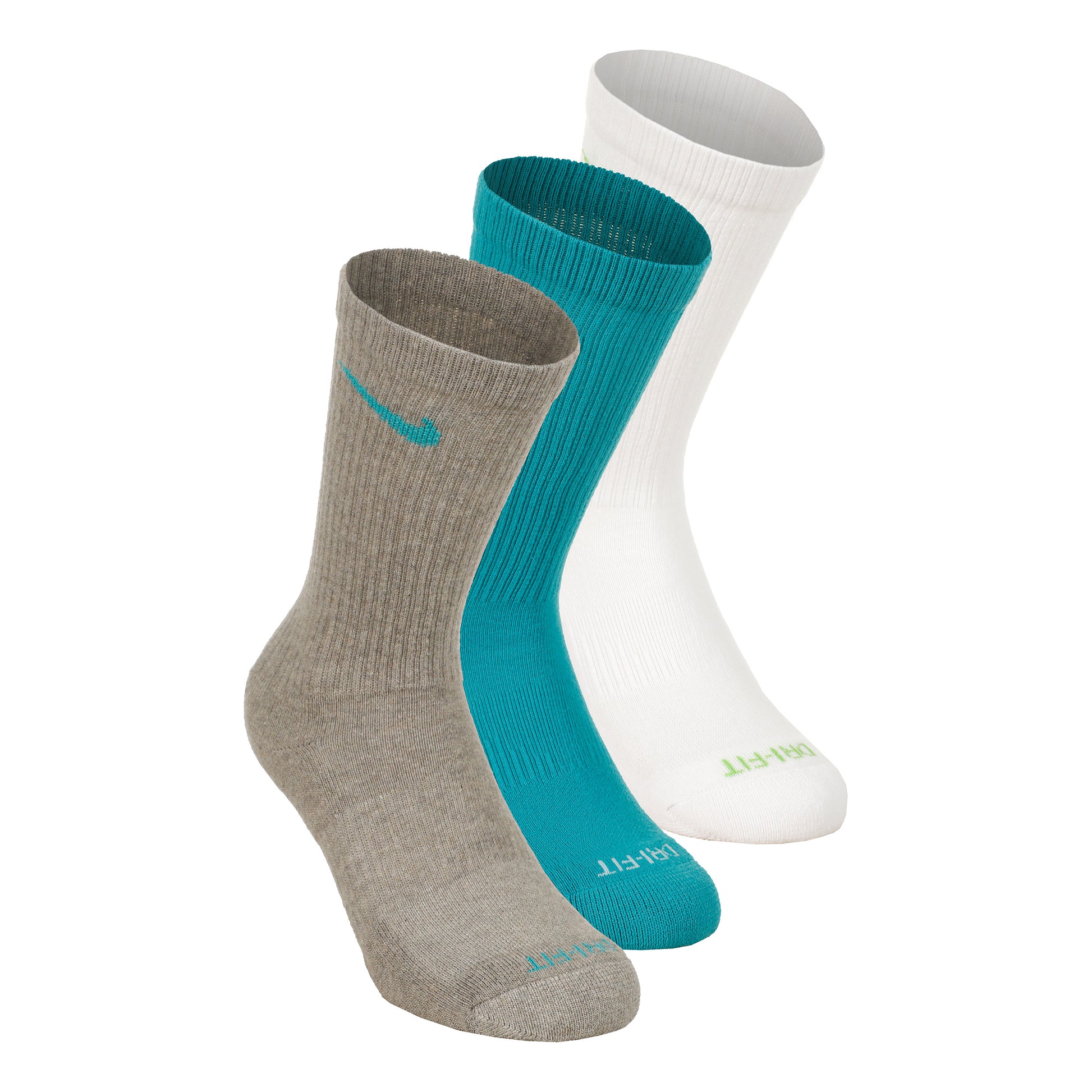 Nike Everyday Plus Cushioned Calzini da tennis Confezione da 3 Unisex - grigio, turchese