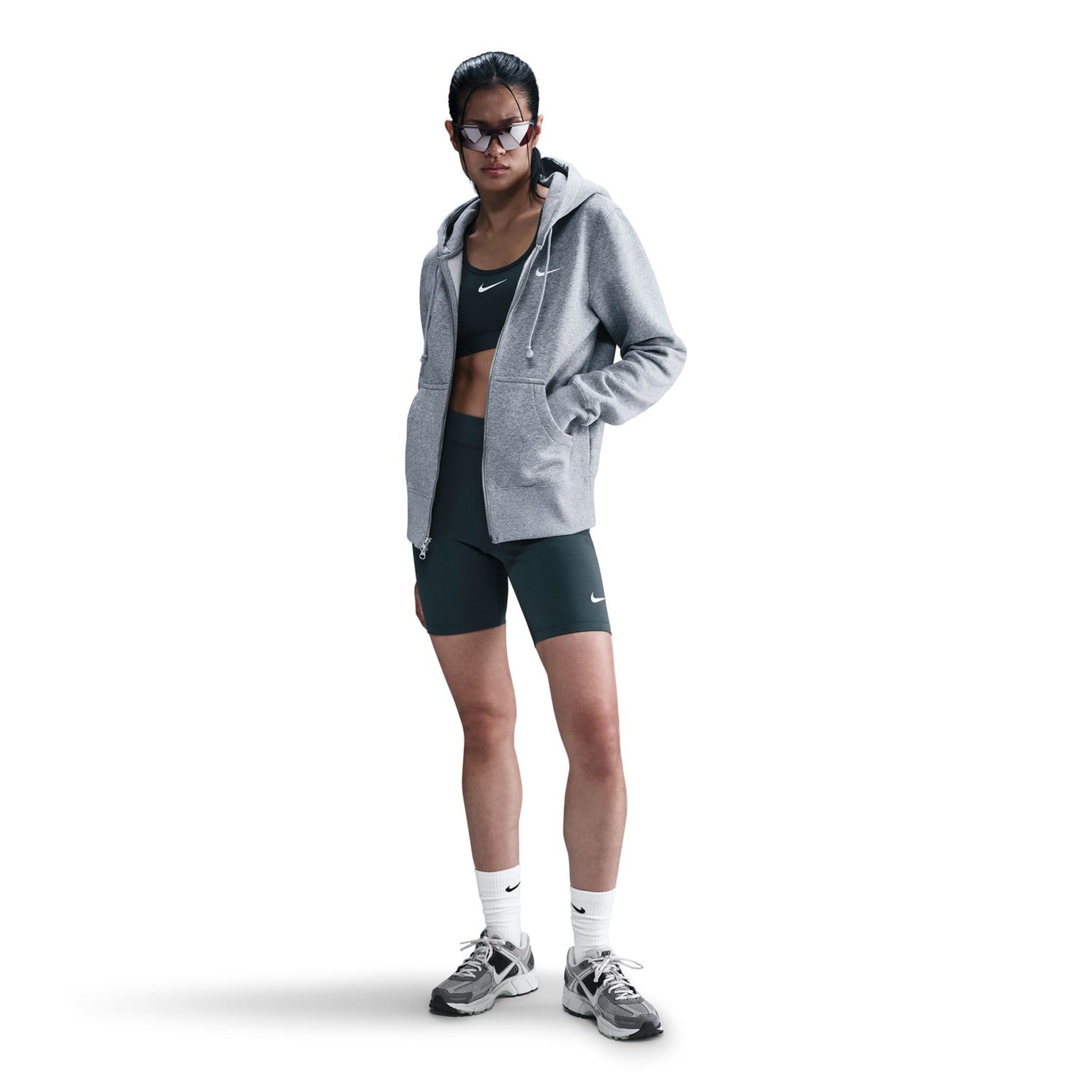 Nike Sportswear Phoenix Fleece Full-Zip Felpa Donna-Grigio