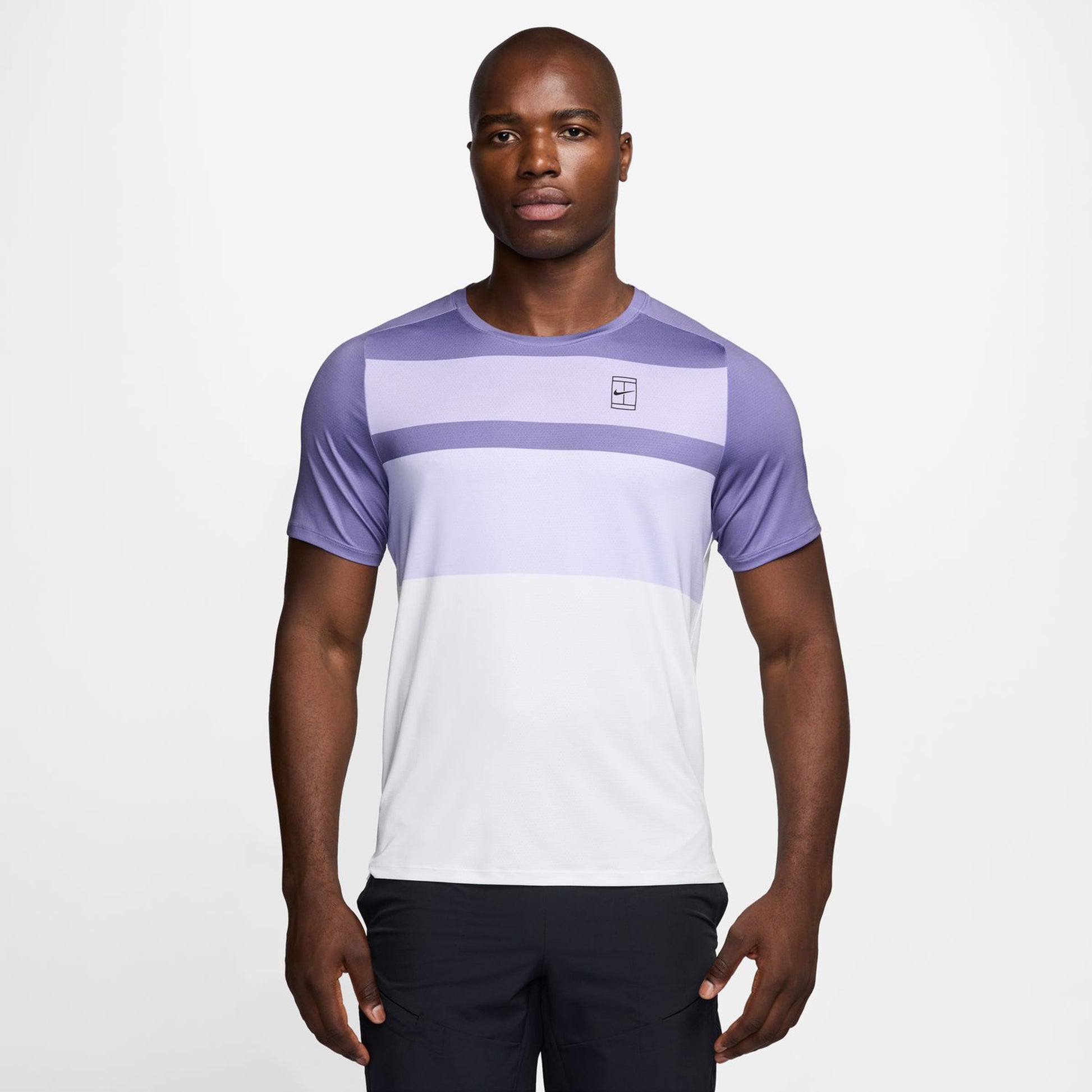 Nike Court Dri-FIT Advantage Print Maglietta Uomini - lilla, bianco