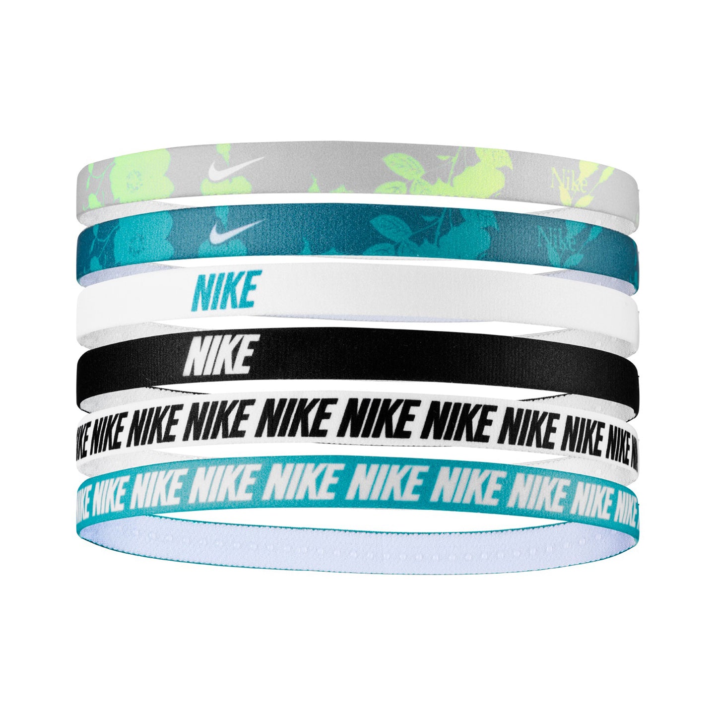 Nike Nike Flex Classic Printed Fascia Per Capelli Confezione Da 6-Giallo,Verde