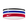 Nike Flex Classic Mixed Fascia Per Capelli Confezione Da 3-Blu,Rosso