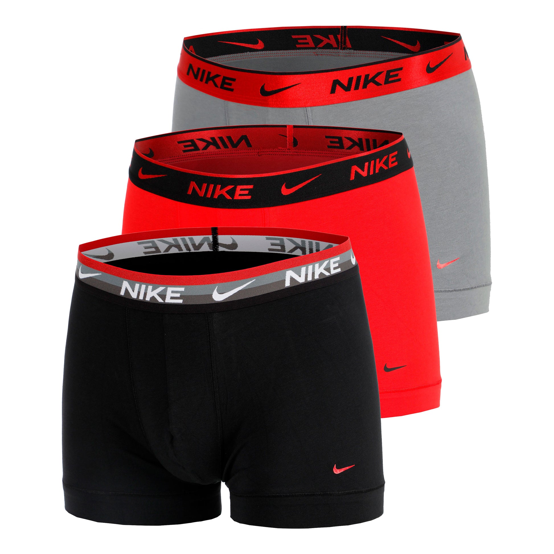 Nike Everyday Stretch Trunk Boxer Confezione da 3 Uomini - nero, rosso