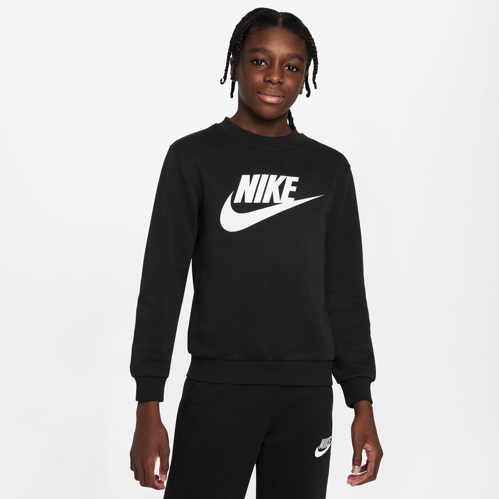 Nike Club Fleece Crew Felpa Bambini-nero