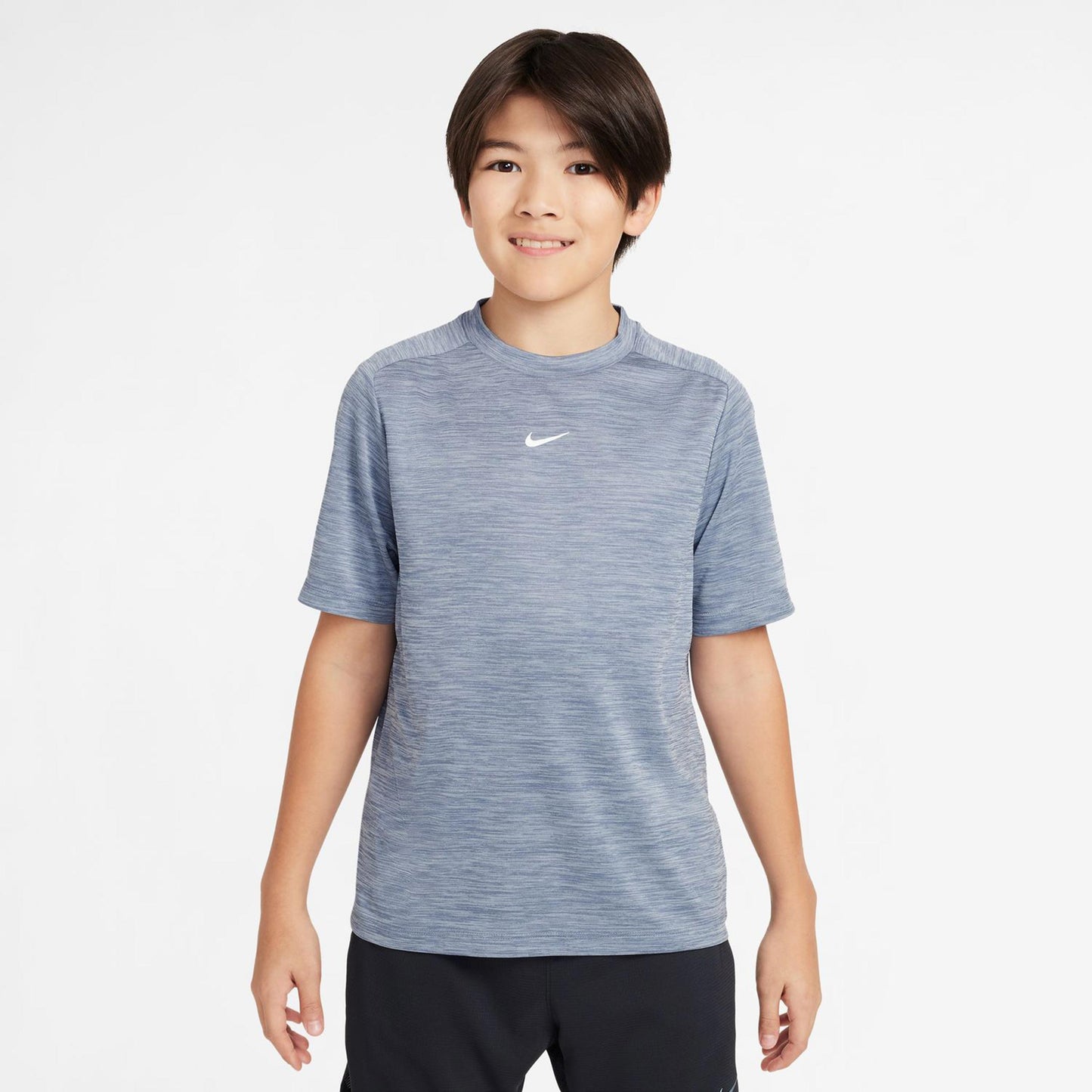 Nike Dri-Fit Multi Heather Maglietta Bambini-Grigio-blu