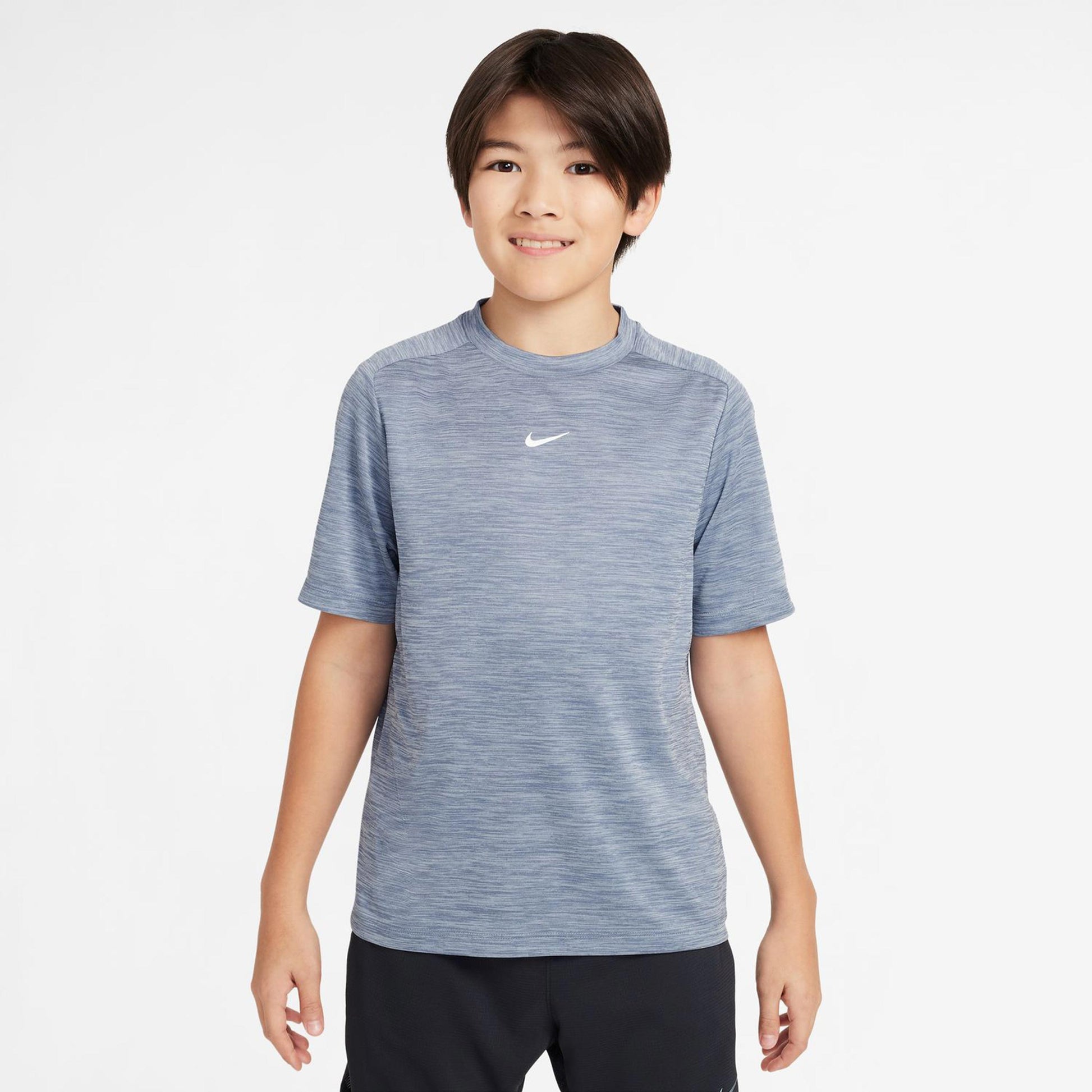 Nike Dri-Fit Multi Heather Maglietta Bambini-Grigio-blu