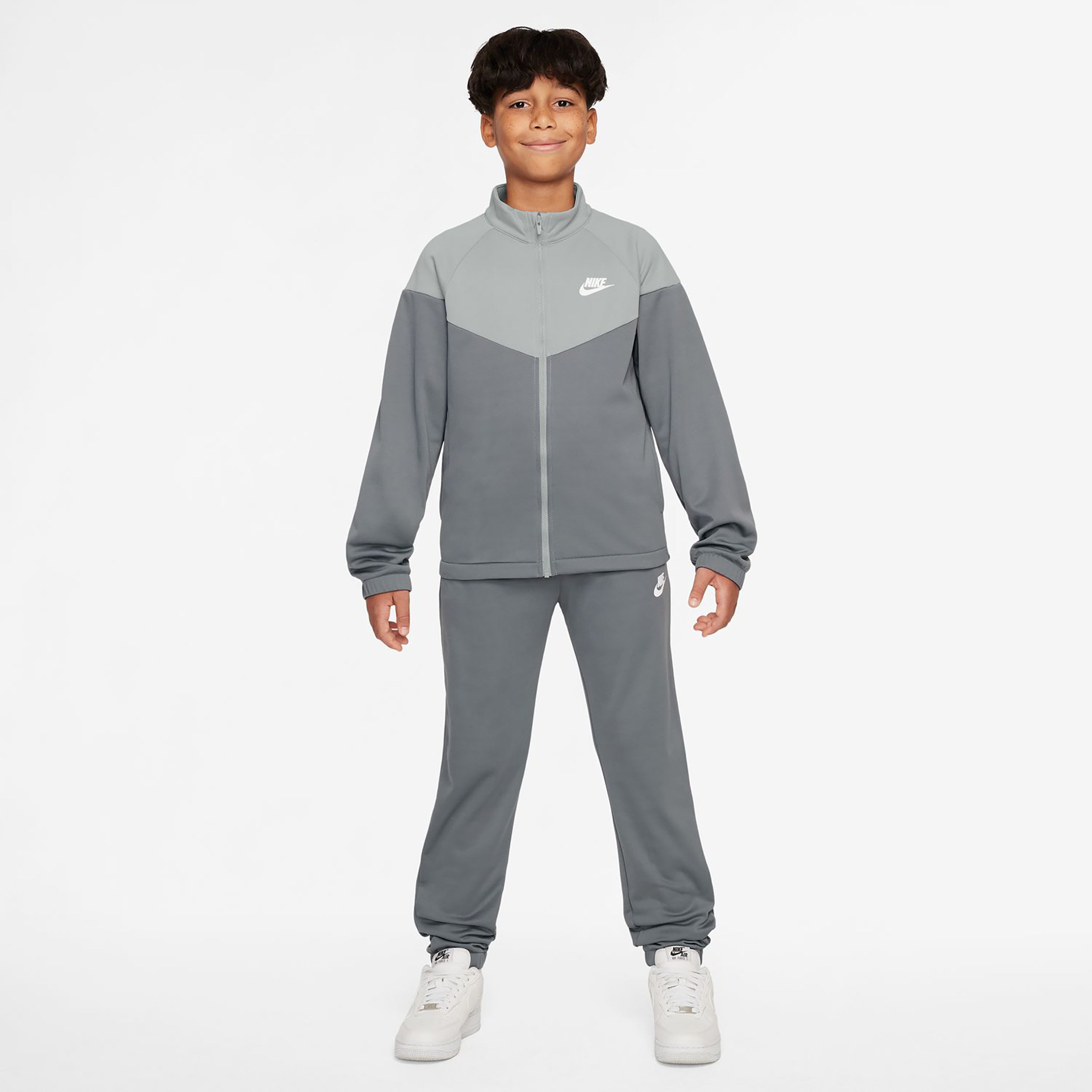 Nike Dri-Fit Full-Zip Tuta Da Allenamento Bambini-Grigio