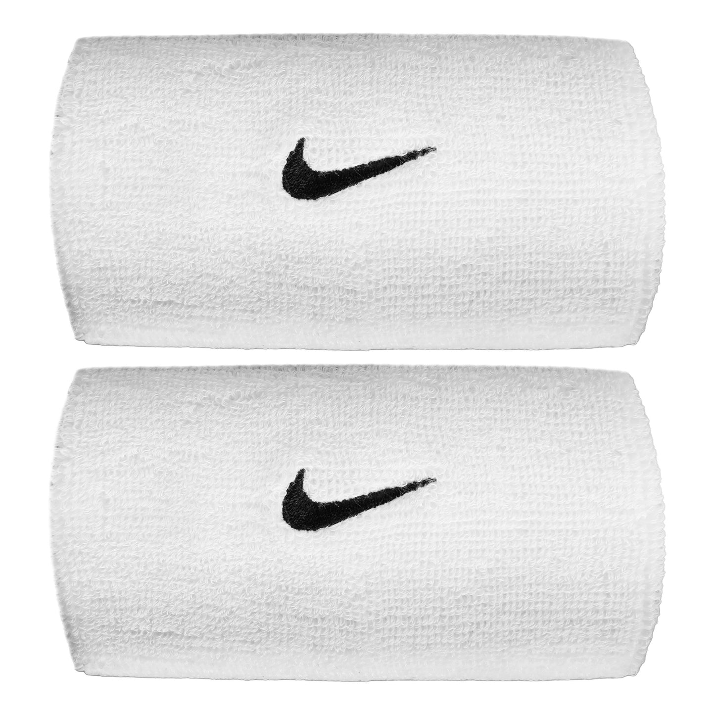 Nike Swoosh Classic Doublewide Polsino anti sudore lungo - bianco, nero