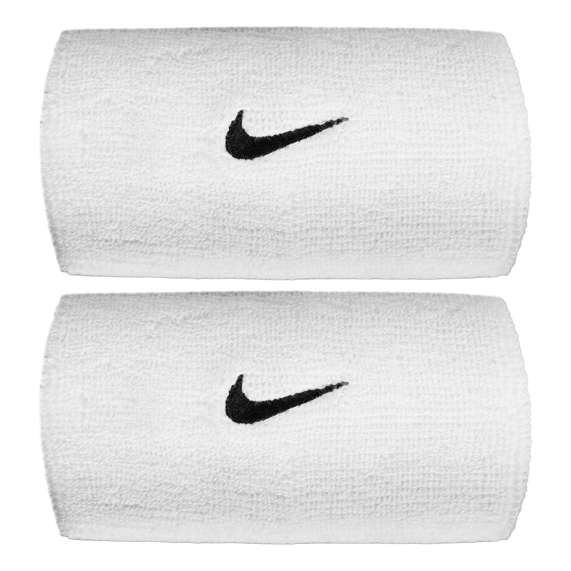 Nike Swoosh Classic Doublewide Polsino anti sudore lungo - bianco, nero