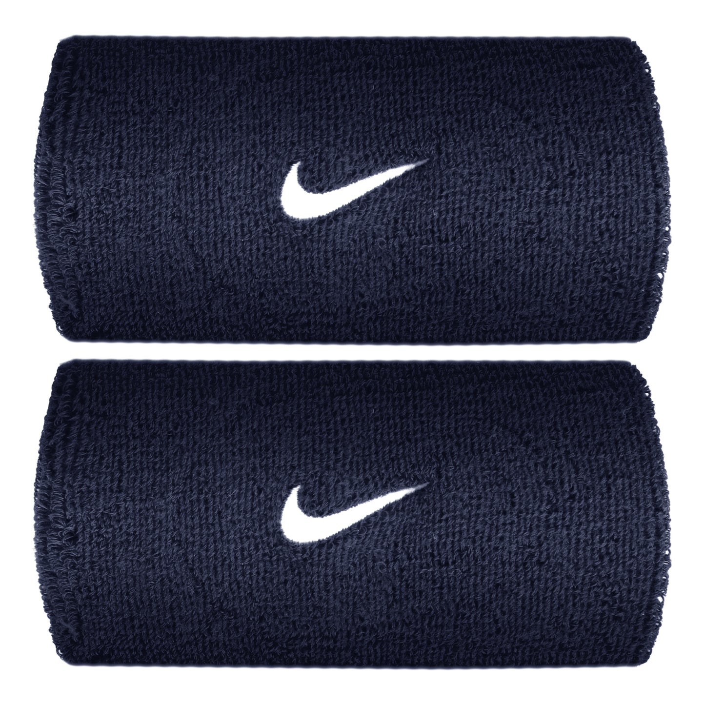 Nike Swoosh Classic Doublewide Polsino anti sudore lungo - blu scuro, bianco