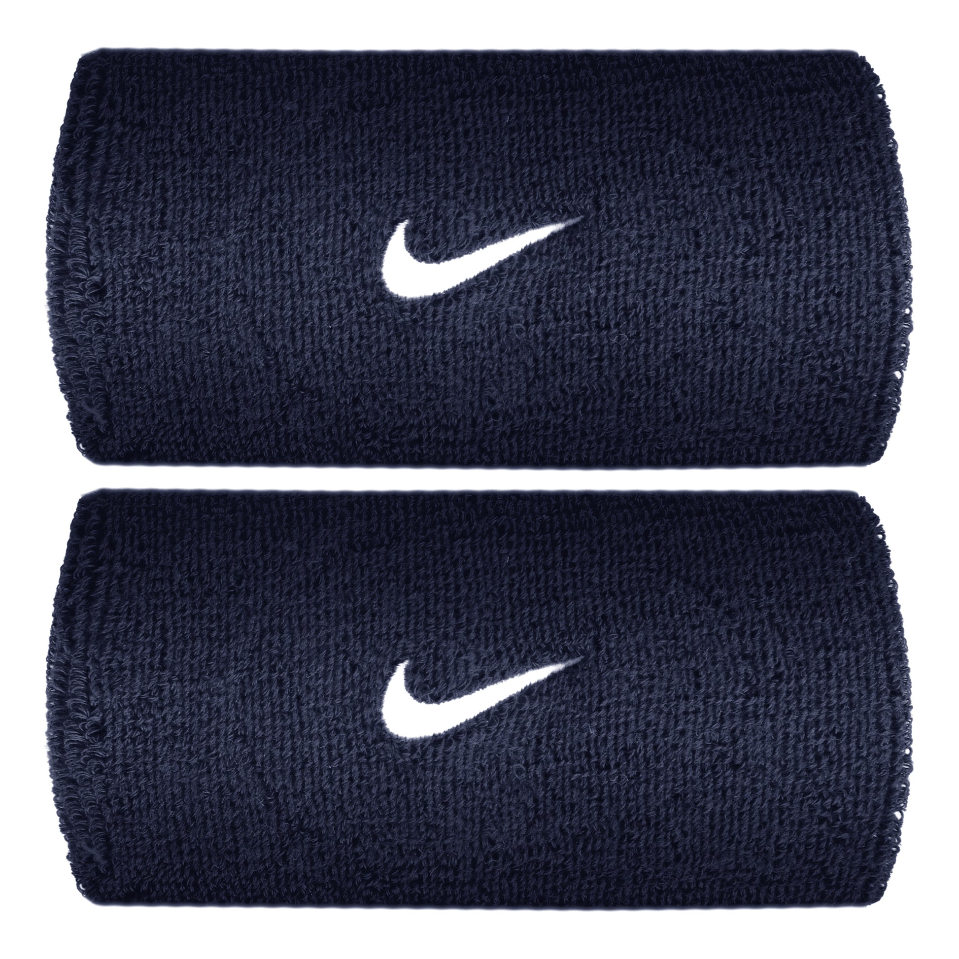 Nike Swoosh Classic Doublewide Polsino anti sudore lungo - blu scuro, bianco