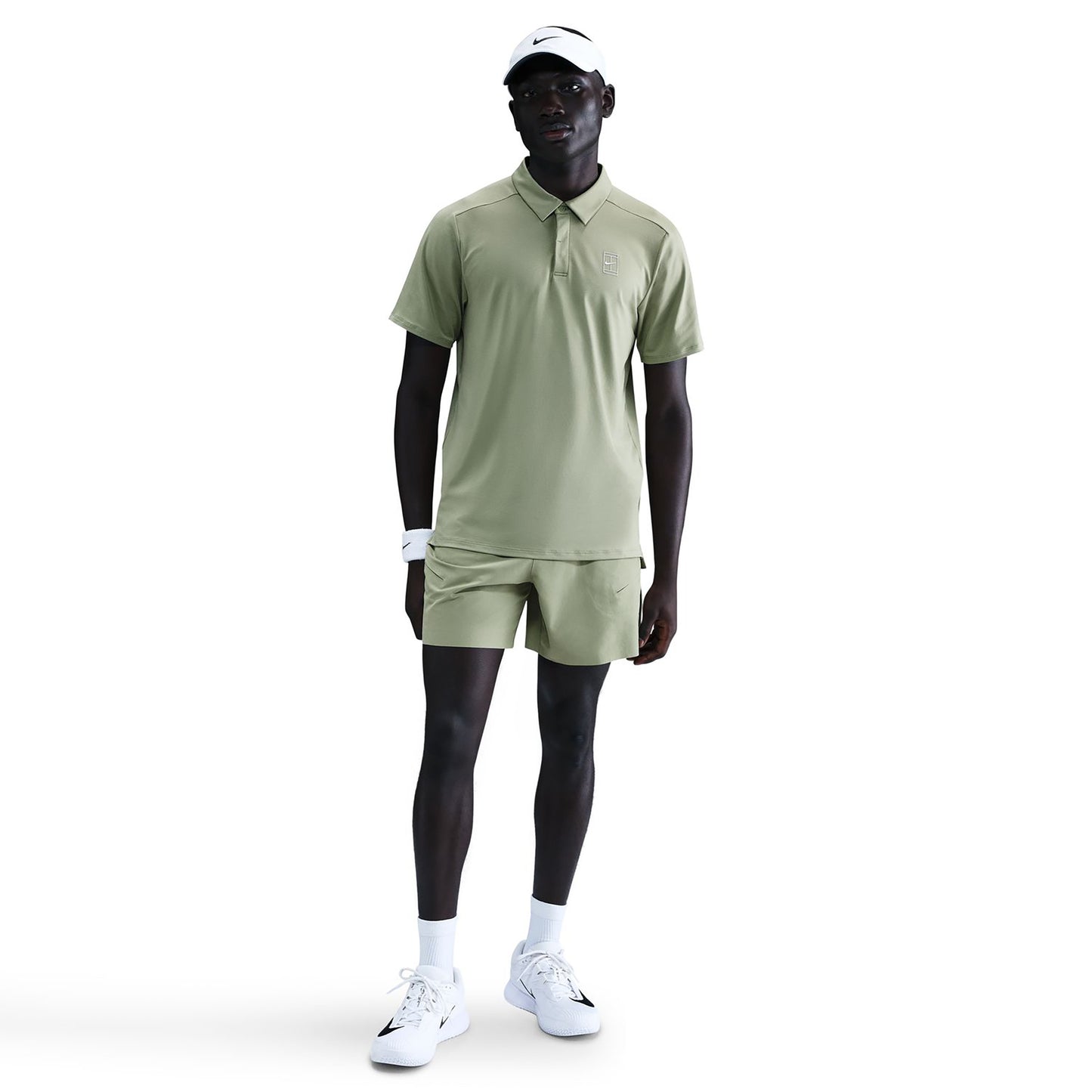 Nike Court Dri-FIT Advantage Polo Uomini - oliva, bianco
