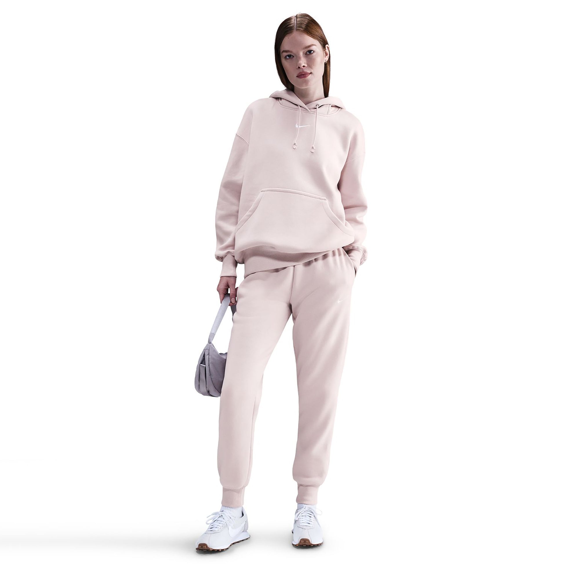 Nike Phoenix Fleece Mid Rise Pantalone da allenamento Donna-rosa antico