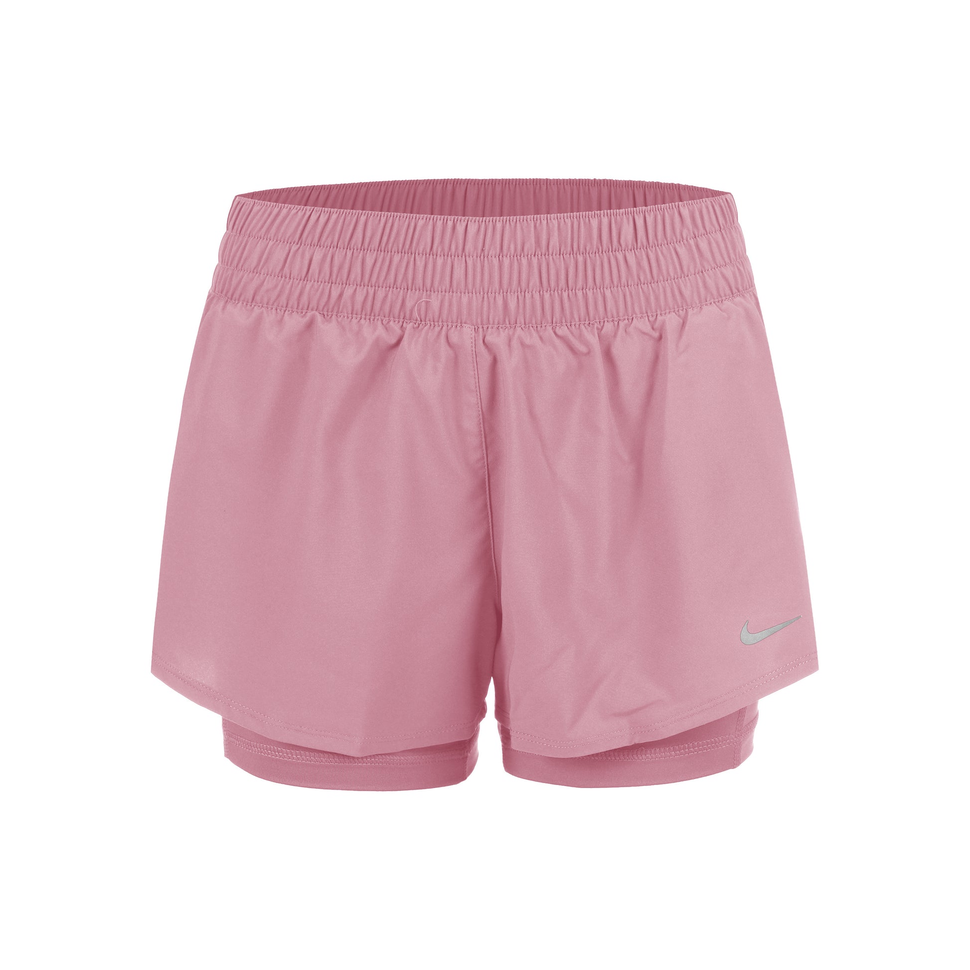 Nike Dri-Fit One Mid Rise 2in1 3in Pantaloncini Donna - rosa antico, argento