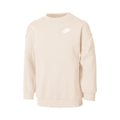 Club Fleece Oversized Crew Felpa Ragazze-Beige,Bianco