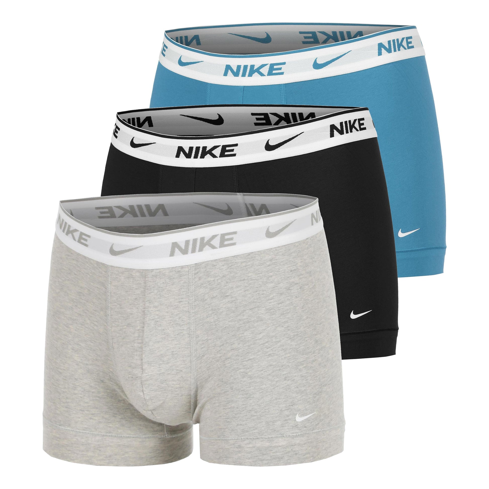 Nike Everyday Cotton Stretch Boxer Confezione Da 3 Uomini-Grigio Chiaro,Nero