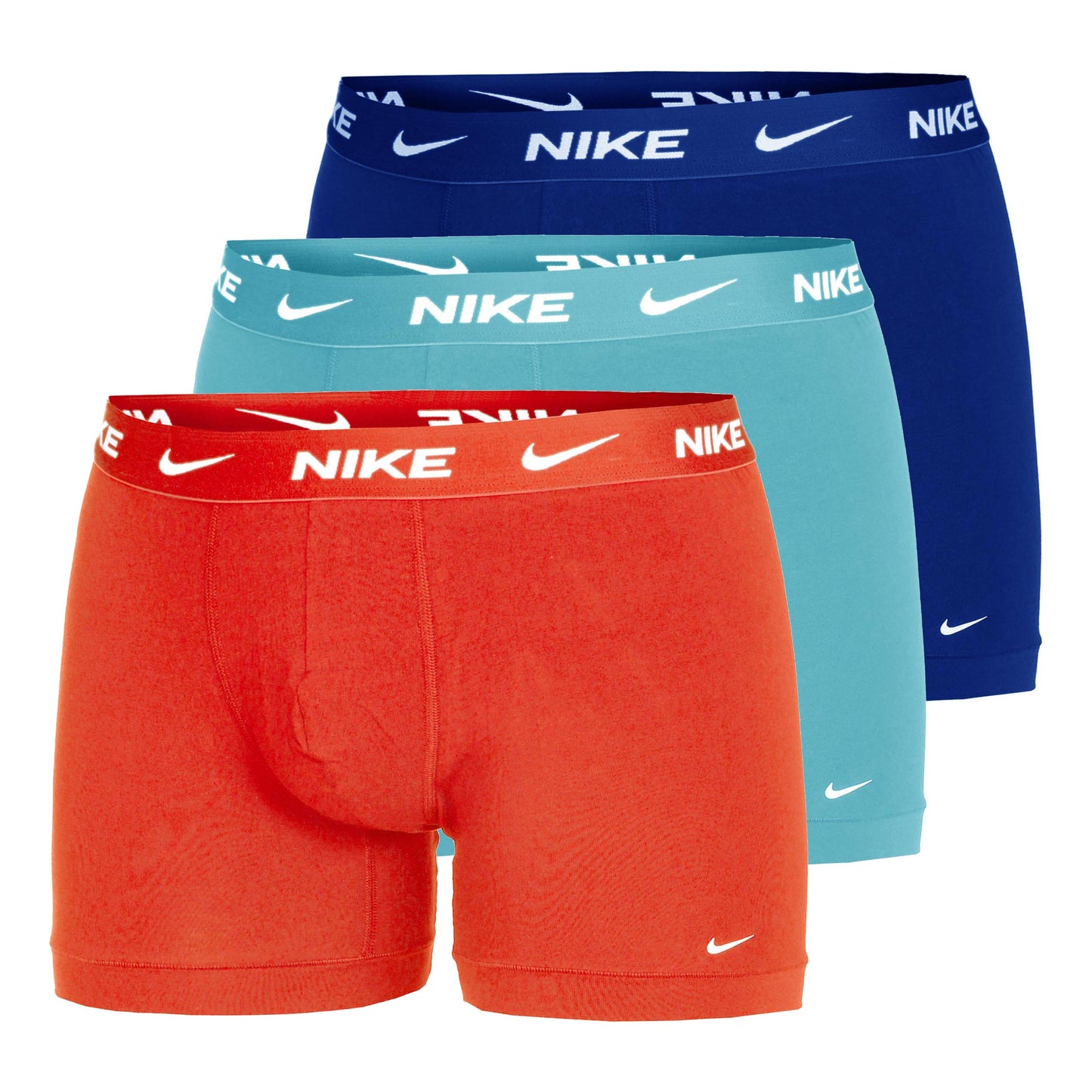 Nike Dri-Fit Essential Micro Trunk Boxer Confezione da 3 Uomini - rosso, turchese