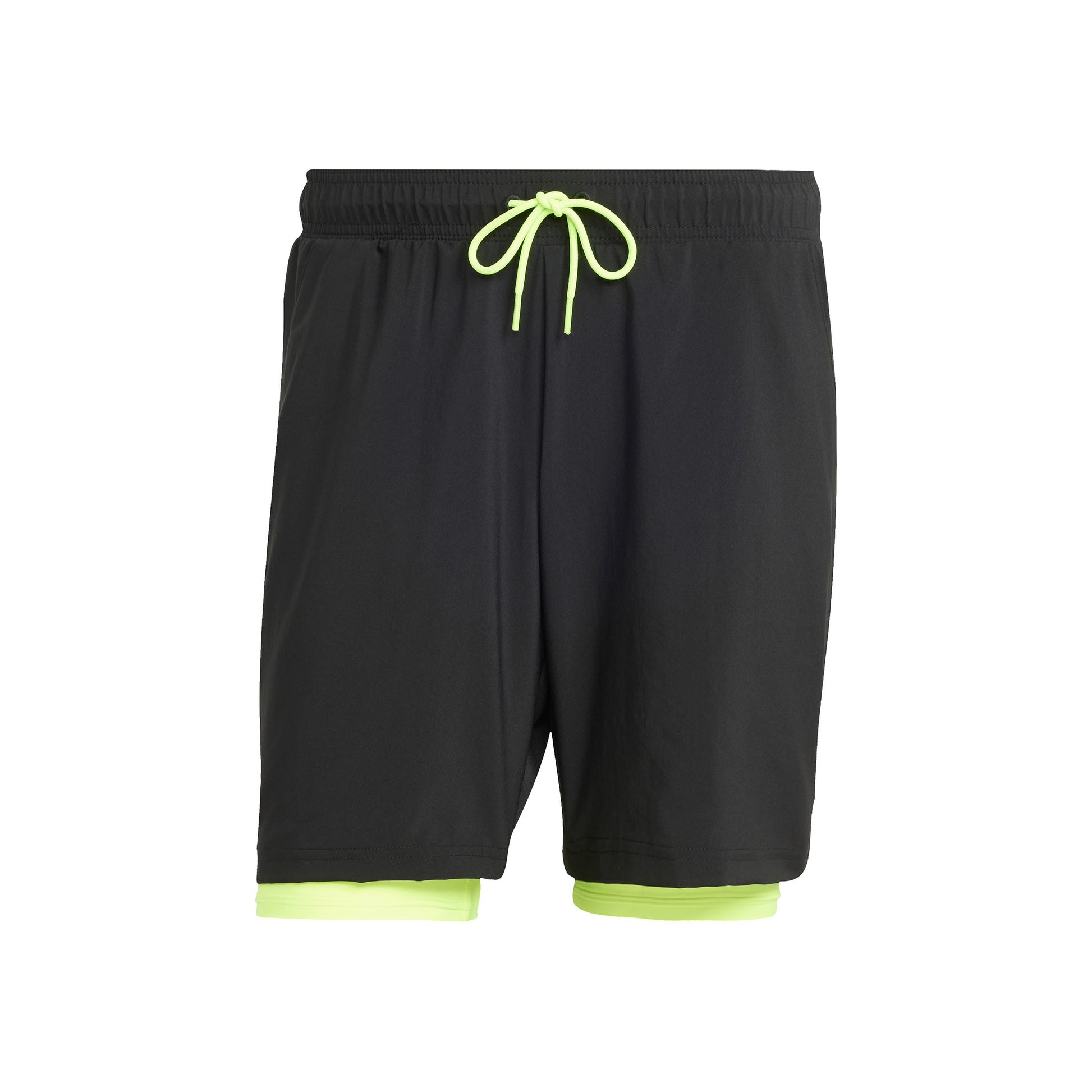 adidas 7in Club 2In1 Pantaloncini Uomini-Nero,Verde Neon