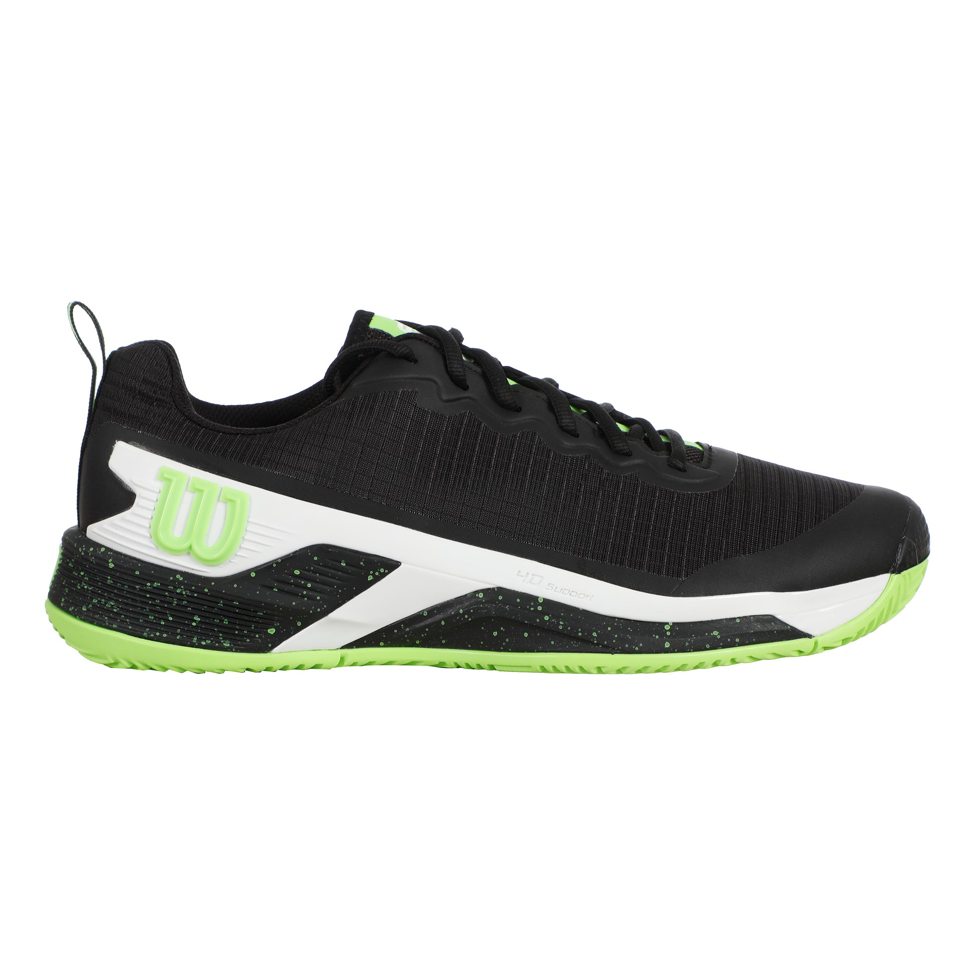 Wilson Rush Pro 4.5 Scarpa Per Terra Rossa Uomini-Nero,Verde Chiaro
