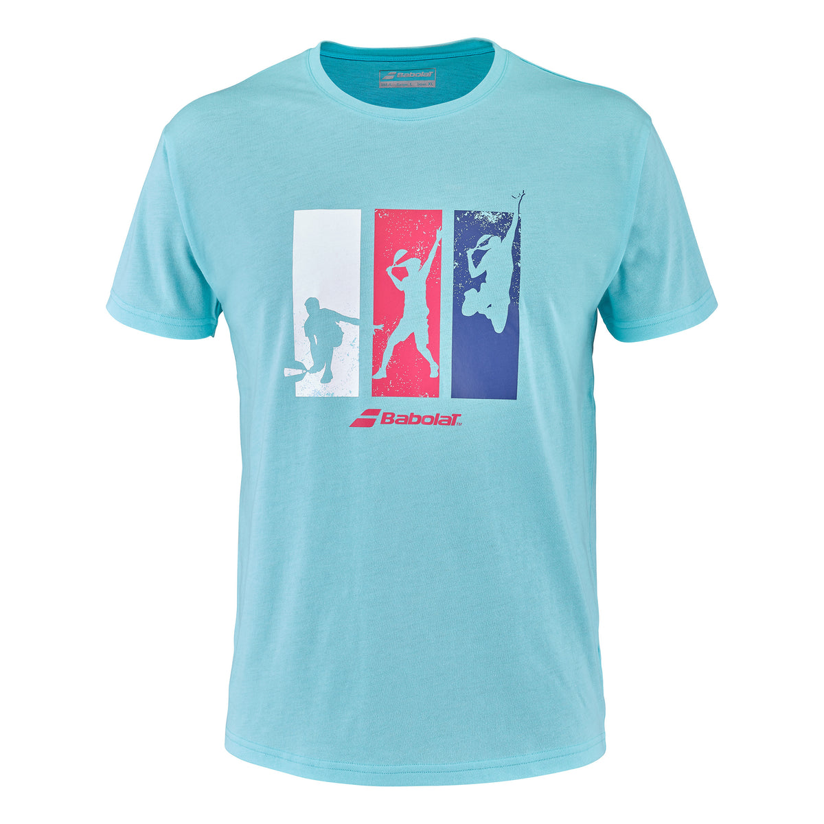 Babolat Cotton Maglietta Uomini - blu chiaro, multicolore