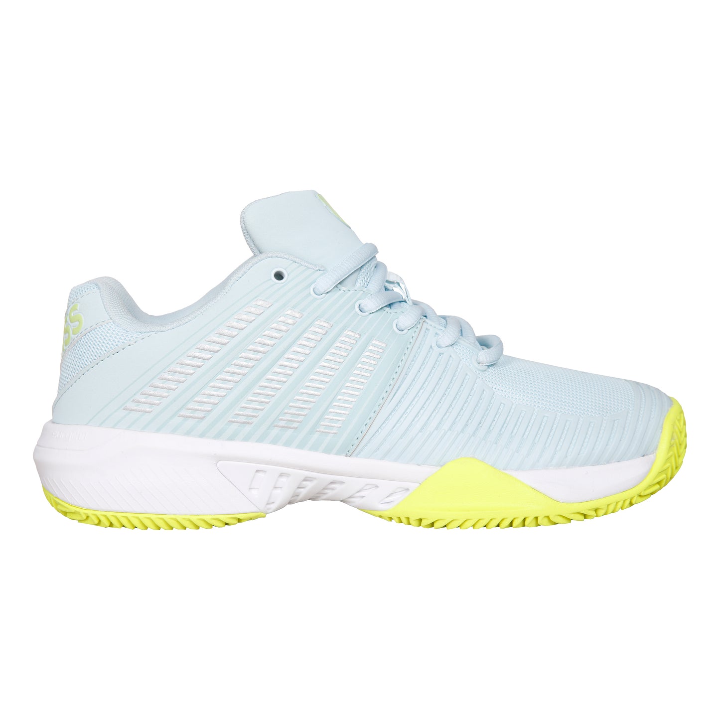 K-Swiss Express Light 2 Scarpa per terra rossa Donna - blu chiaro, verde neon