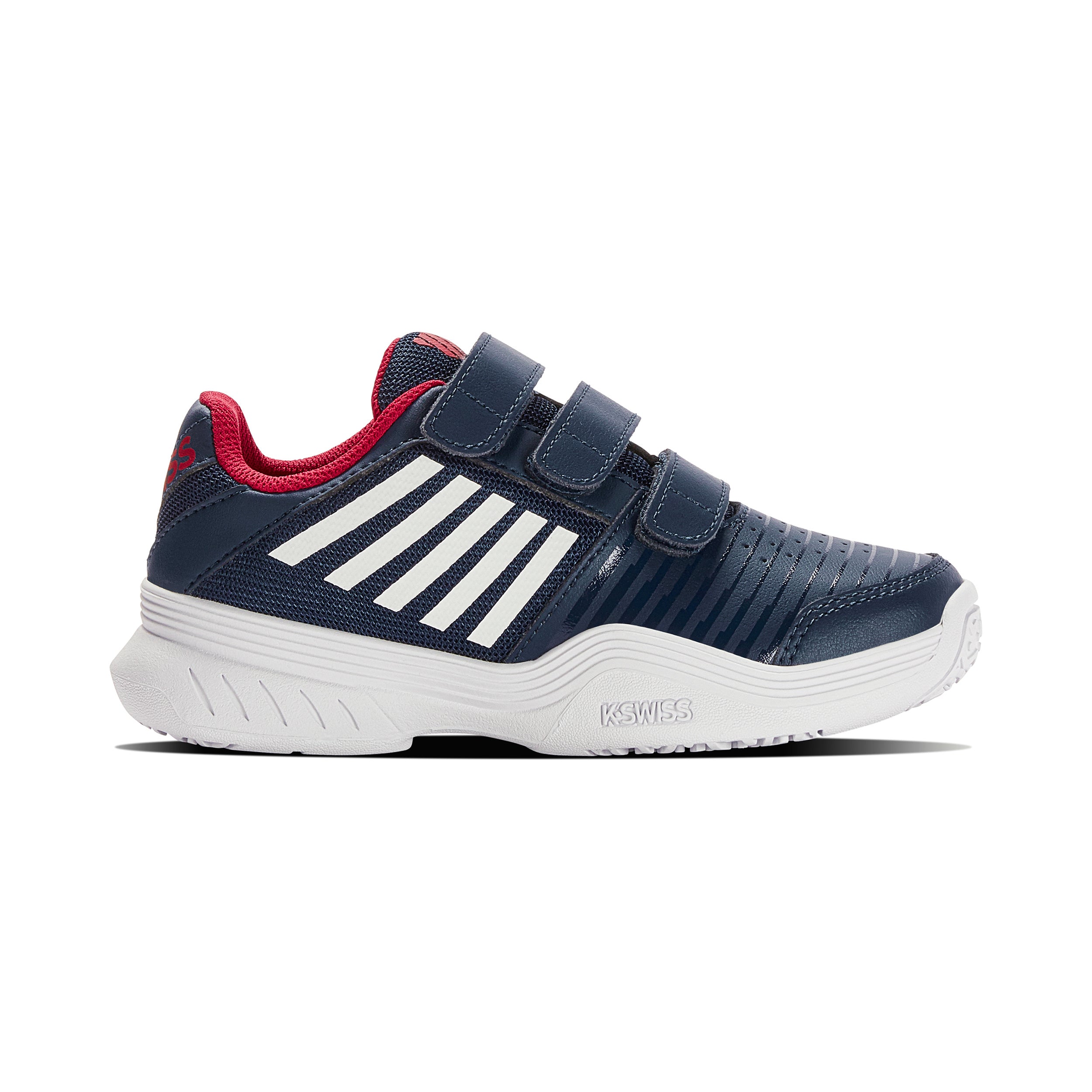 K-Swiss Court Express Strap Omni Scarpa Per Tutte Le Superfici Bambini-Blu Scuro,Bianco