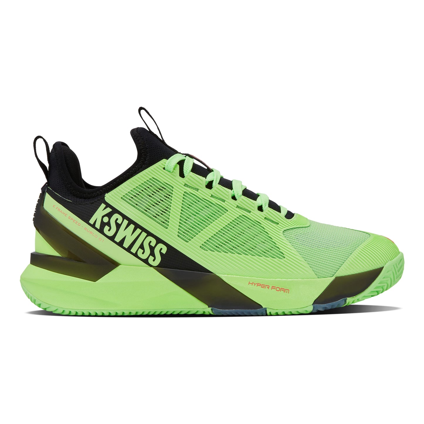 K-Swiss K-Frame Speed Rublo Scarpa Per Terra Rossa Uomini-Verde Neon,Nero
