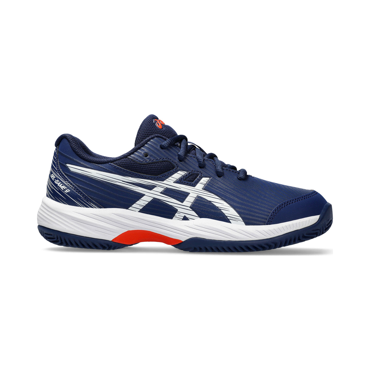 ASICS Gel-Game GS Scarpa per terra rossa Bambini - blu scuro, argento