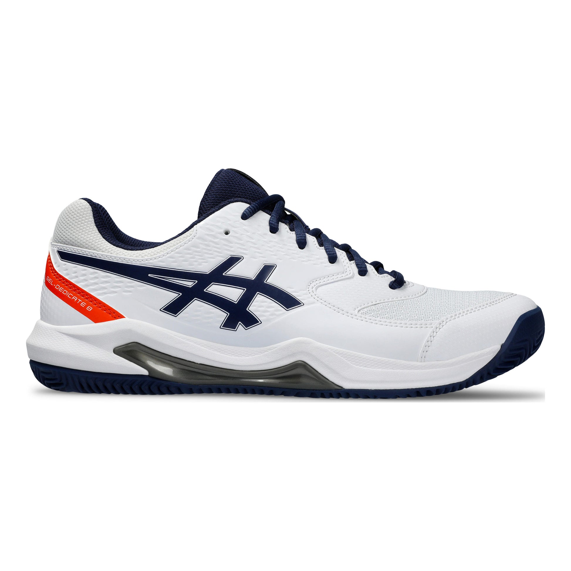 ASICS Gel-Dedicate 8 Scarpa per terra rossa Uomini - bianco, blu scuro