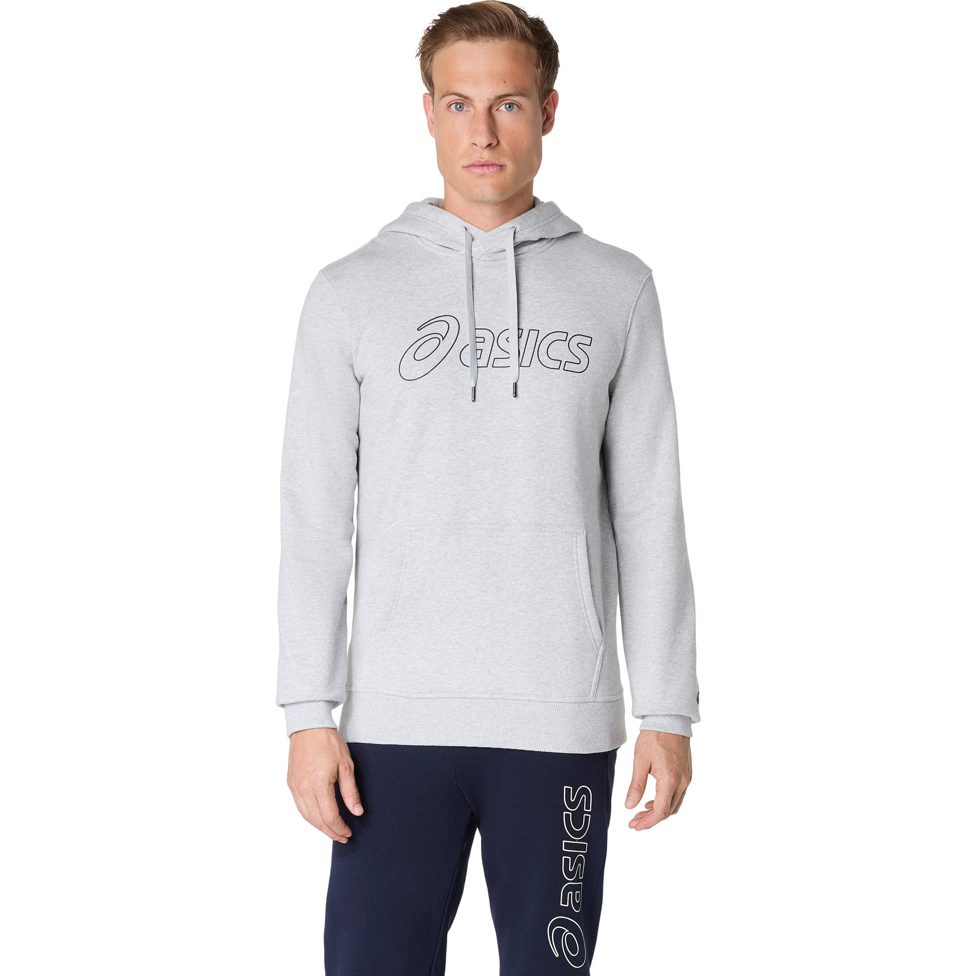 ASICS Logo Oth Felpa Con Cappuccio Uomini-Grigio Chiaro