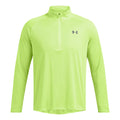 Tech Textured Half-Zip Manica lunga Uomini - verde neon,