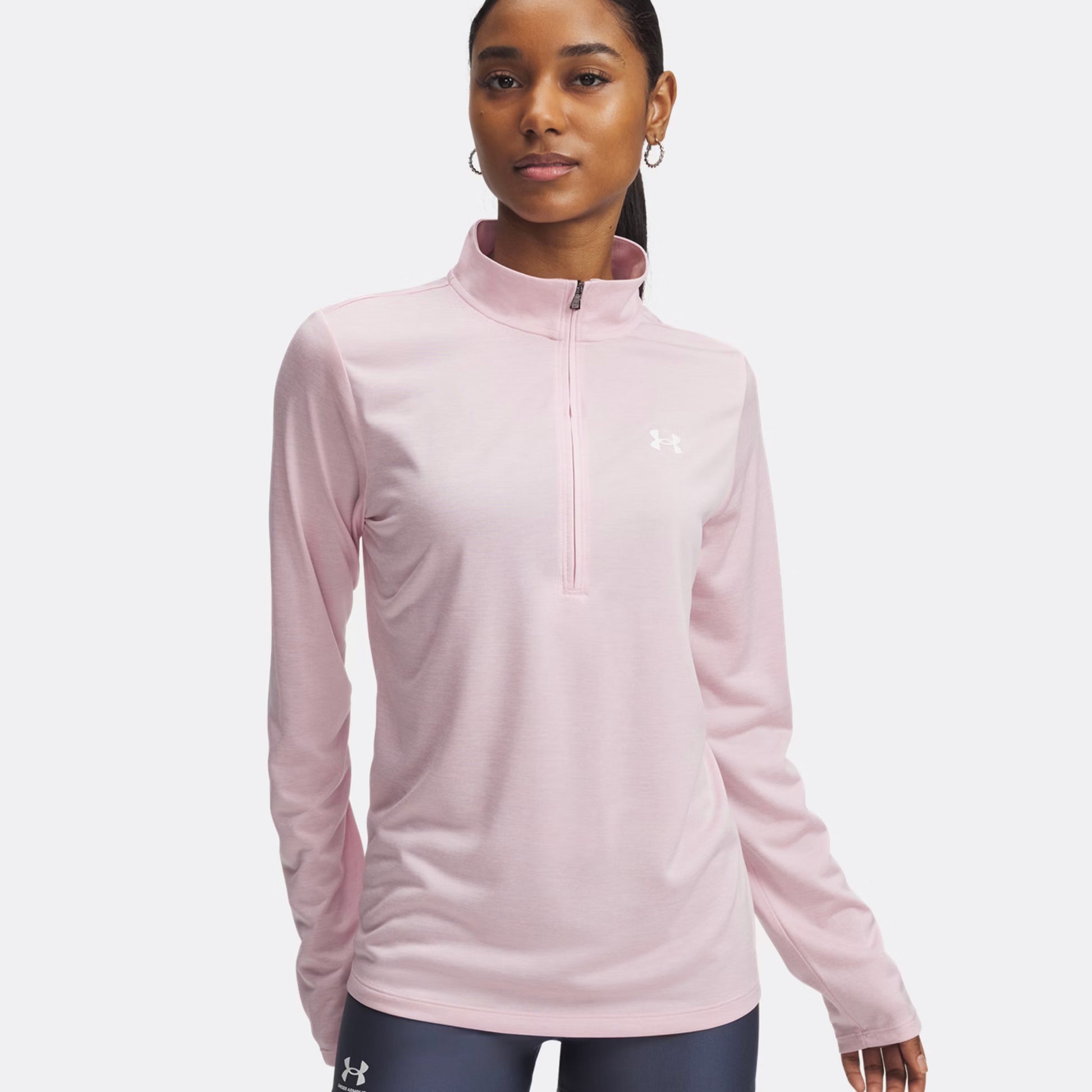 Under Armour Tech 1/2 Zip-Twist Manica lunga Donna - rosa, bianco