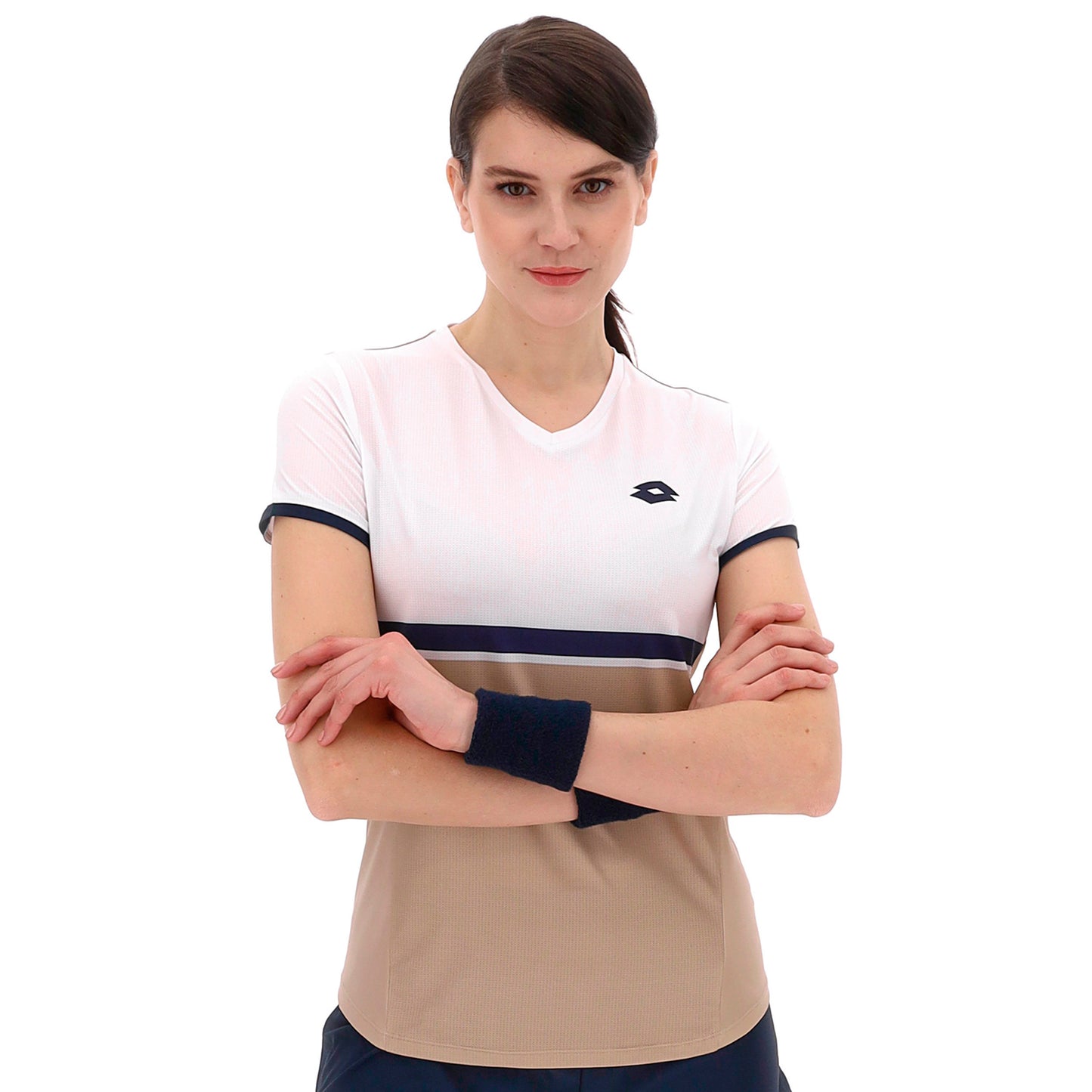 Lotto Tech V Maglietta Donna-Beige