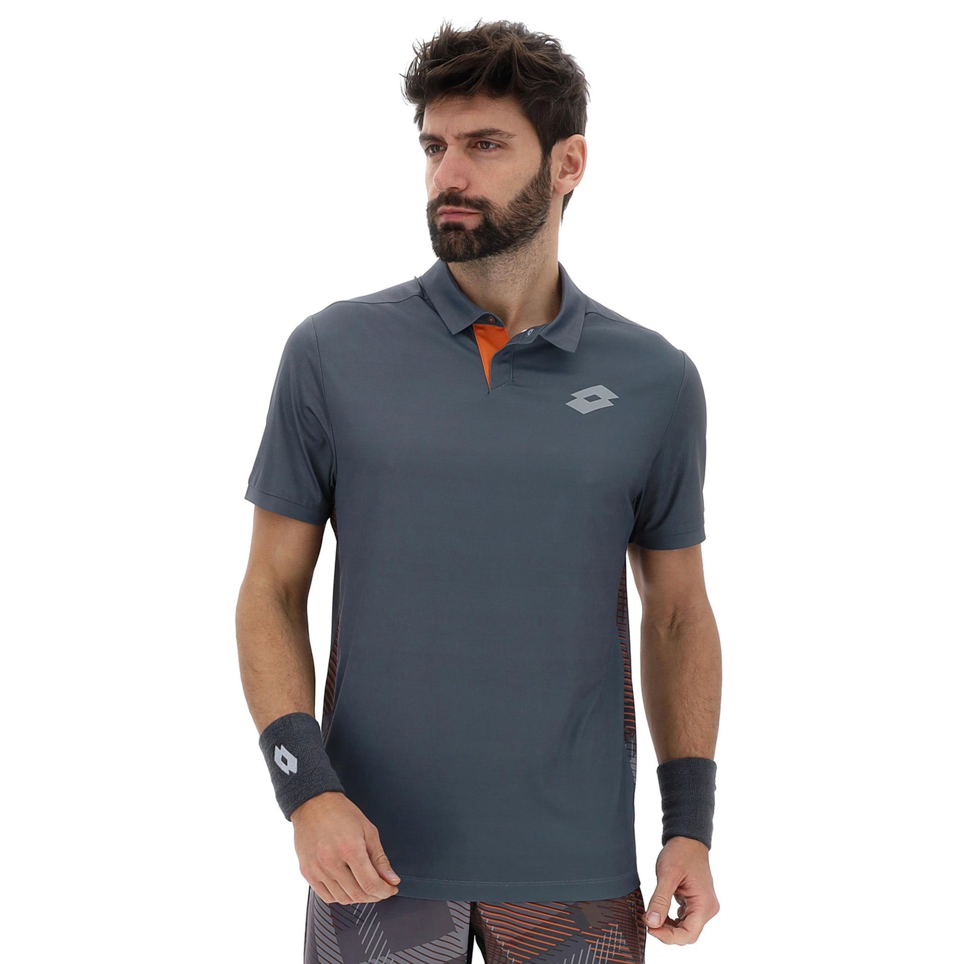 Lotto Tech IV Polo Uomini-grigio chiaro