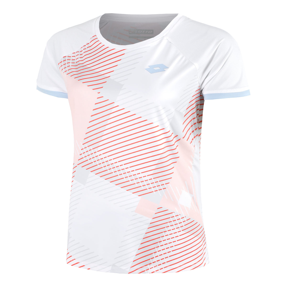 Lotto Tech IV D1 Maglietta Donna-Rosa,Bianco
