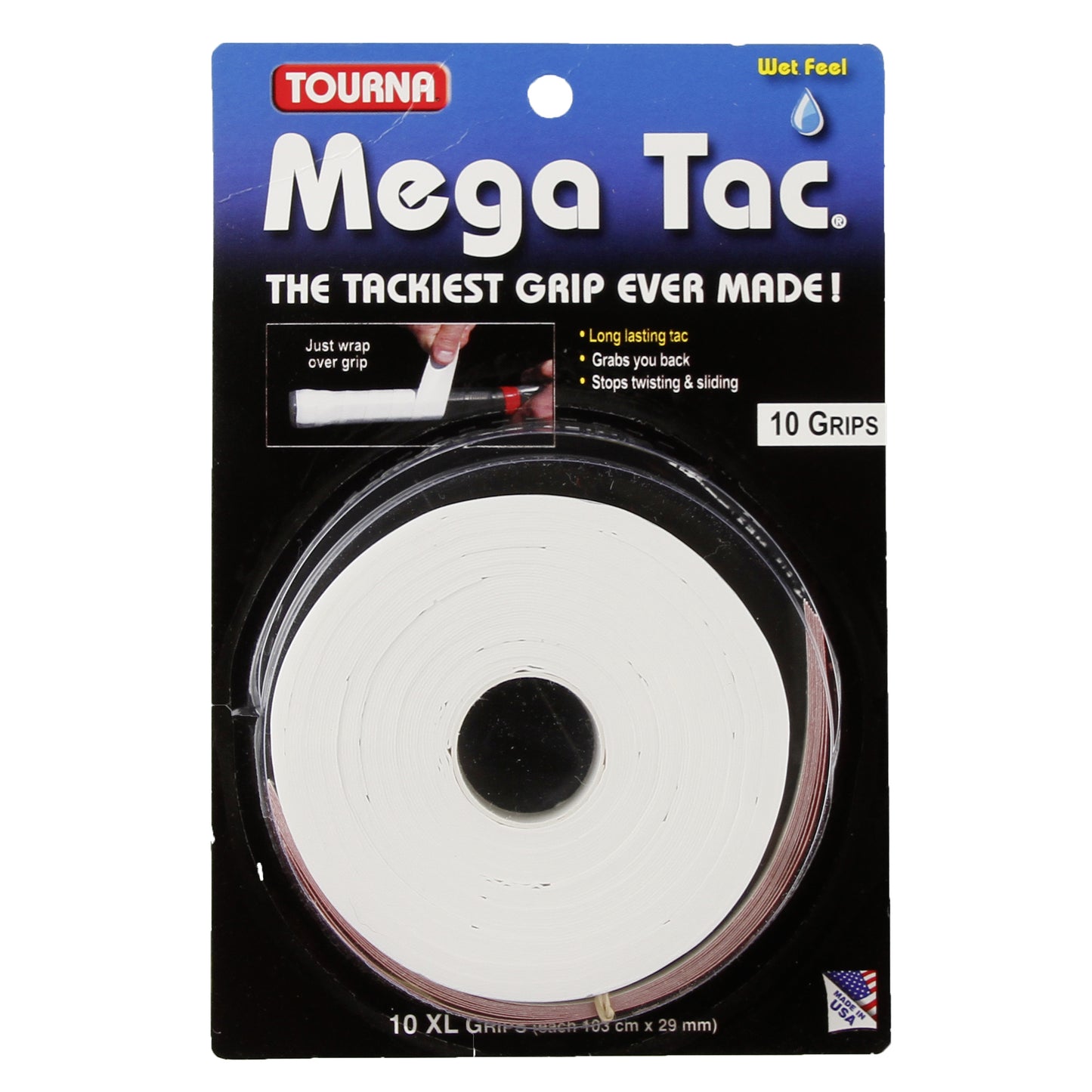 Tourna Mega Tac Confezione Da 10-Bianco