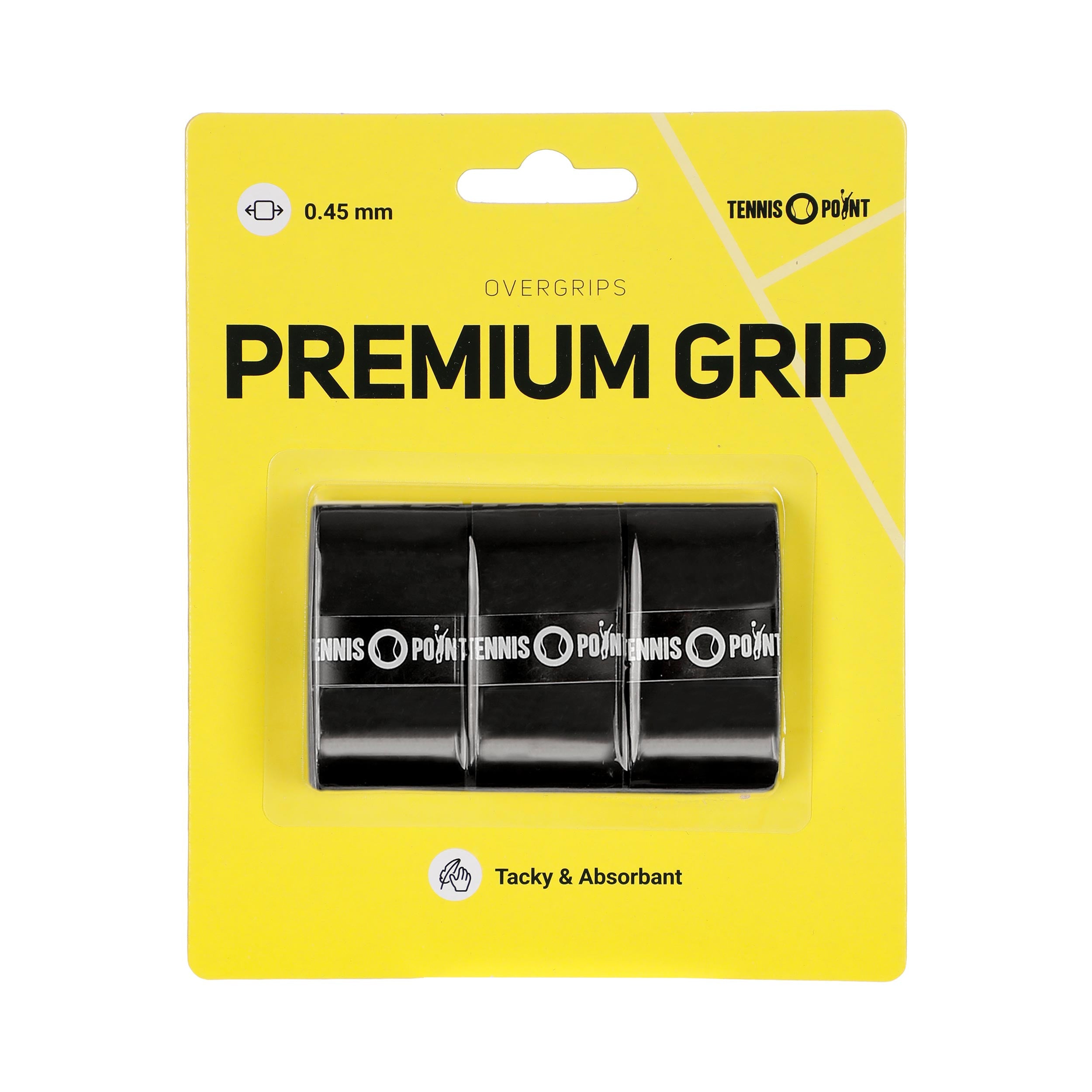Tennis-Point Premium Grip Confezione Da 3-Nero