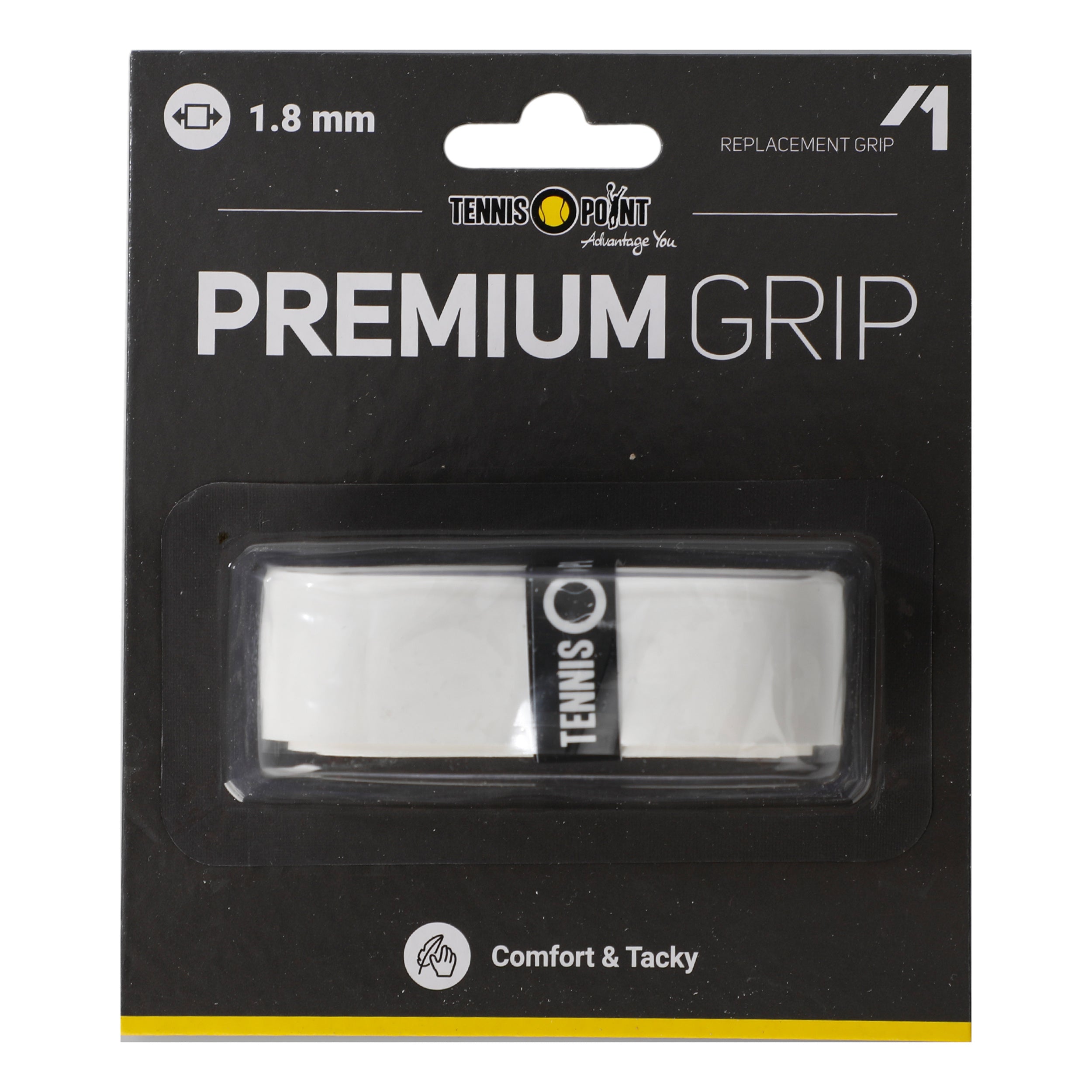 Tennis-Point Premium Grip Confezione Da 1-Bianco