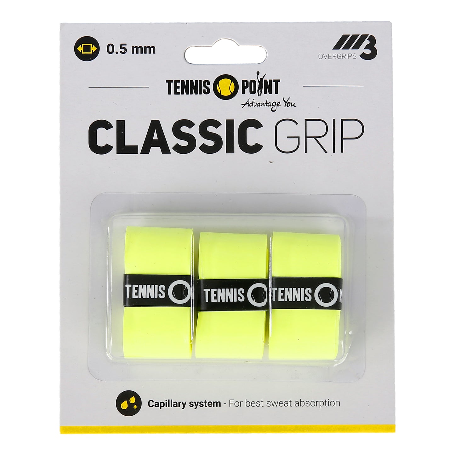 Tennis-Point Classic Grip Confezione da 3 - giallo